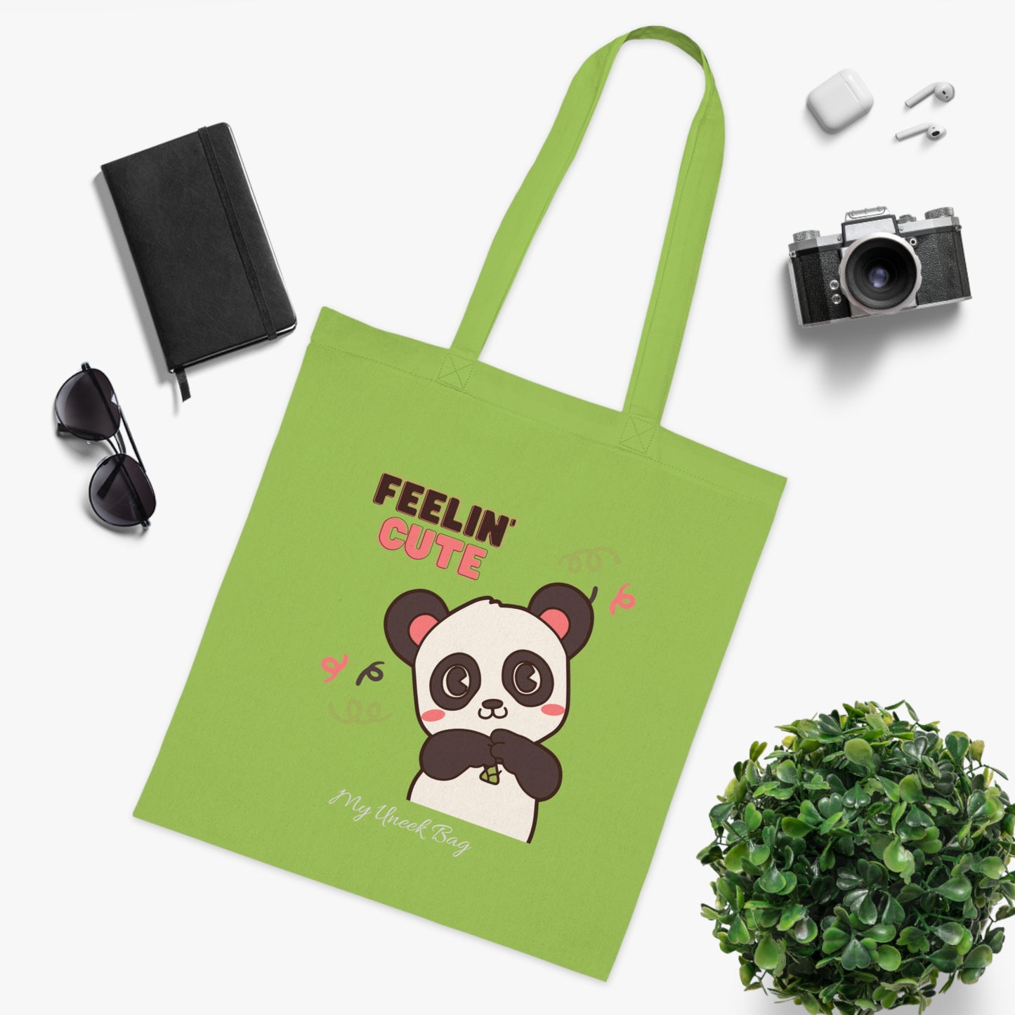 Feelin' Cute Panda Cotton Tote Bag