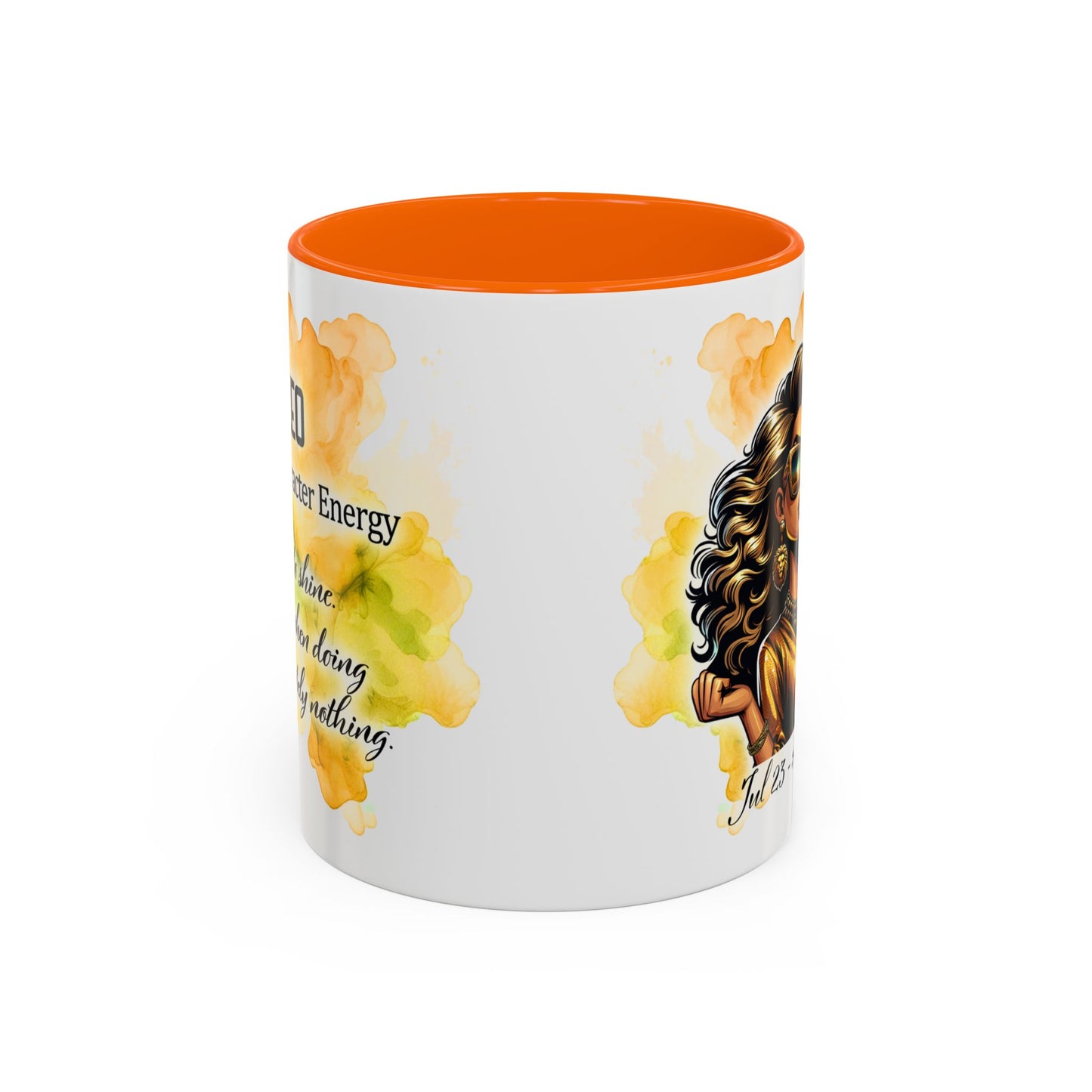 Leo Zodiac Coffee Mug — "I Am the Sun" Afro Woman Design (July 23–Aug 22)