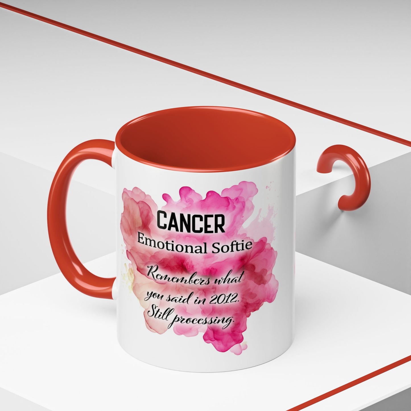 Cancer Zodiac Coffee Mug — Bold Pink Horoscope Design (Jun 21–Jul 22)
