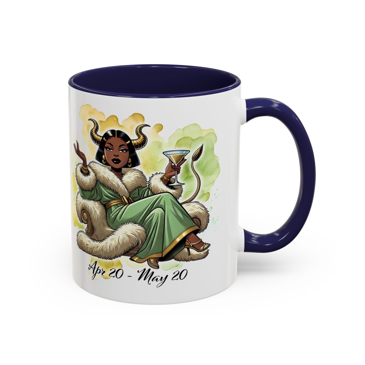 Taurus Coffee Mug — Zodiac Horoscope Mug with 'Apr 20 - May 20' Illustration
