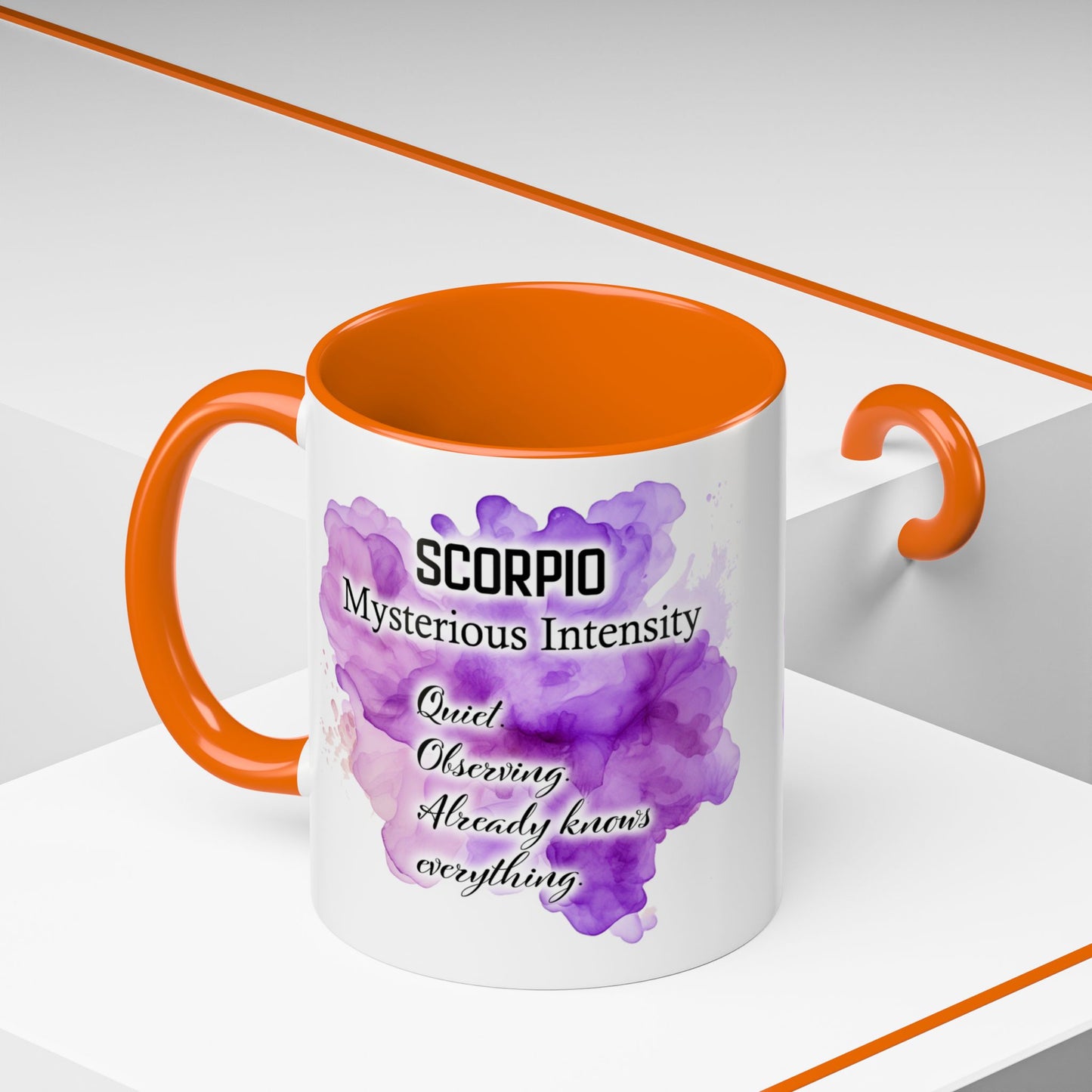 Scorpio Accent Coffee Mug — Zodiac Scorpio Girl Design (Oct 23–Nov 21)