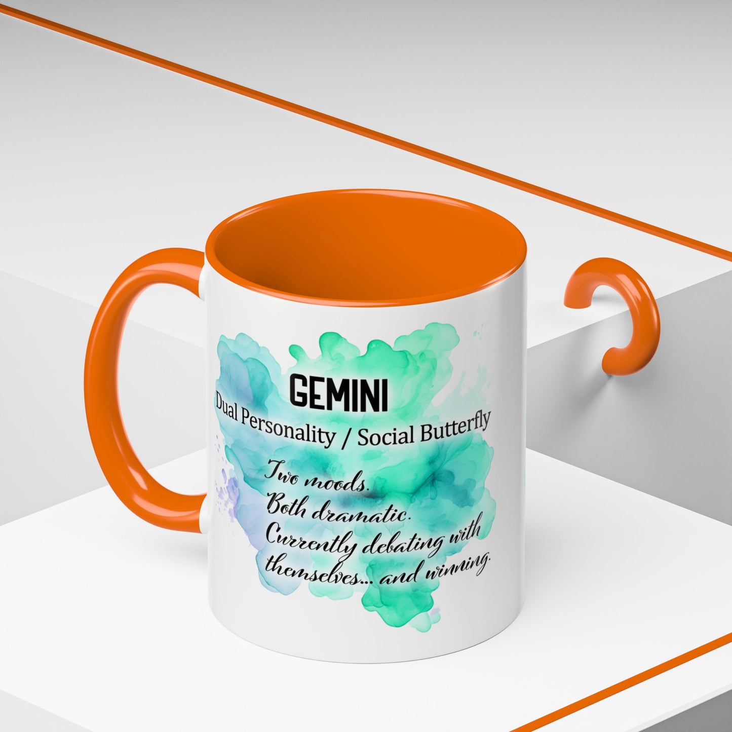Gemini Zodiac Coffee Mug – May 21–June 20 Astrological Twin Design (Accent 11/15oz)
