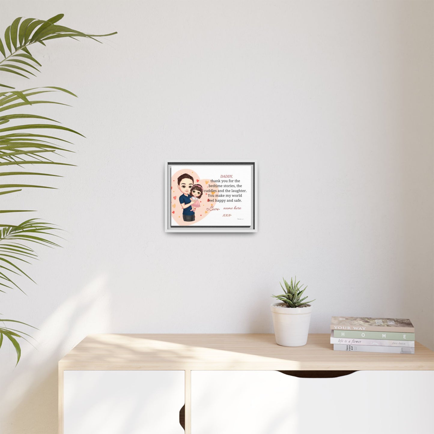 Framed Matte Canvas — "Daddy, thank you for the bedtime stories" Personalized Father’s Day Gift