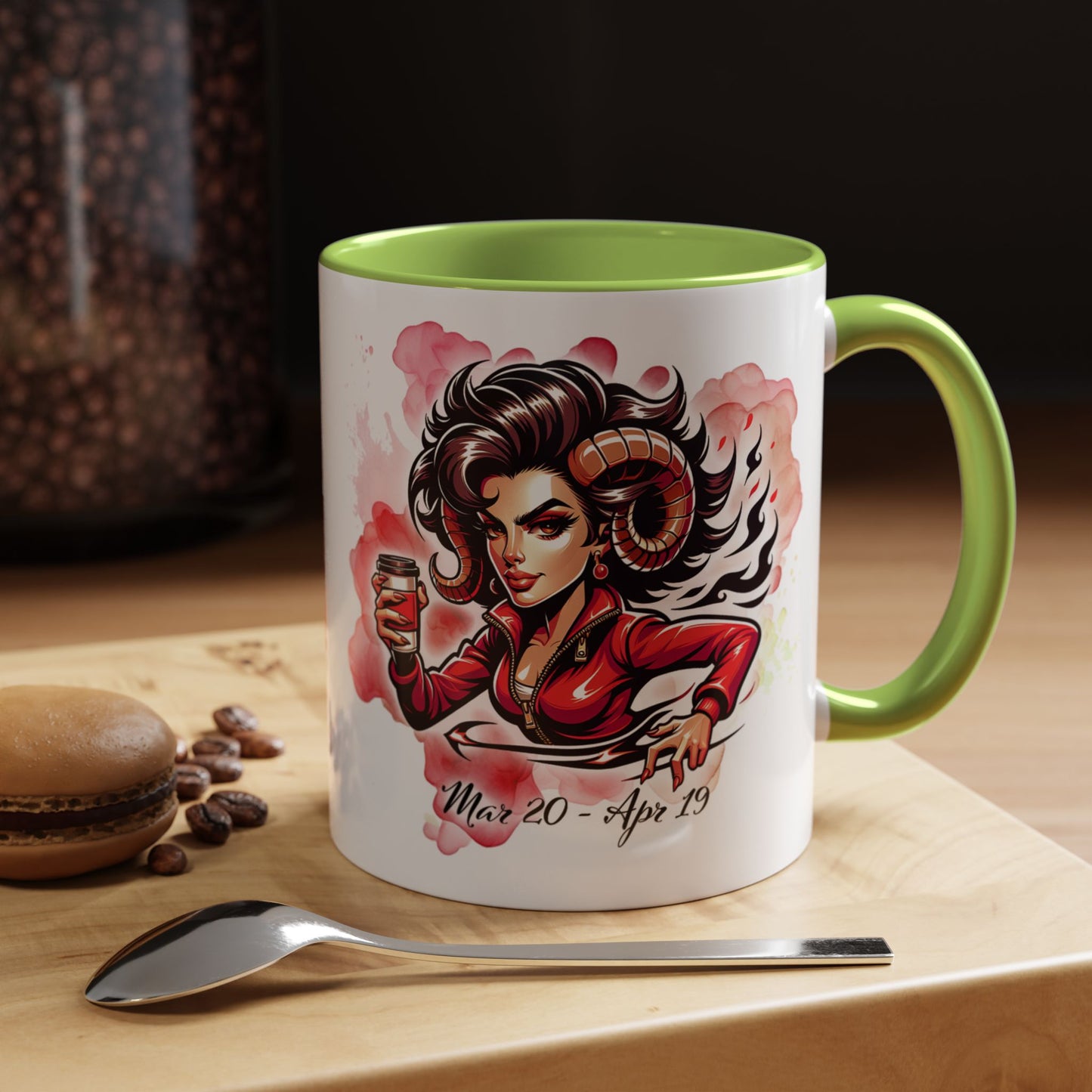 Aries Zodiac Coffee Mug — Fiery Horoscope Design (Mar 20–Apr 19)