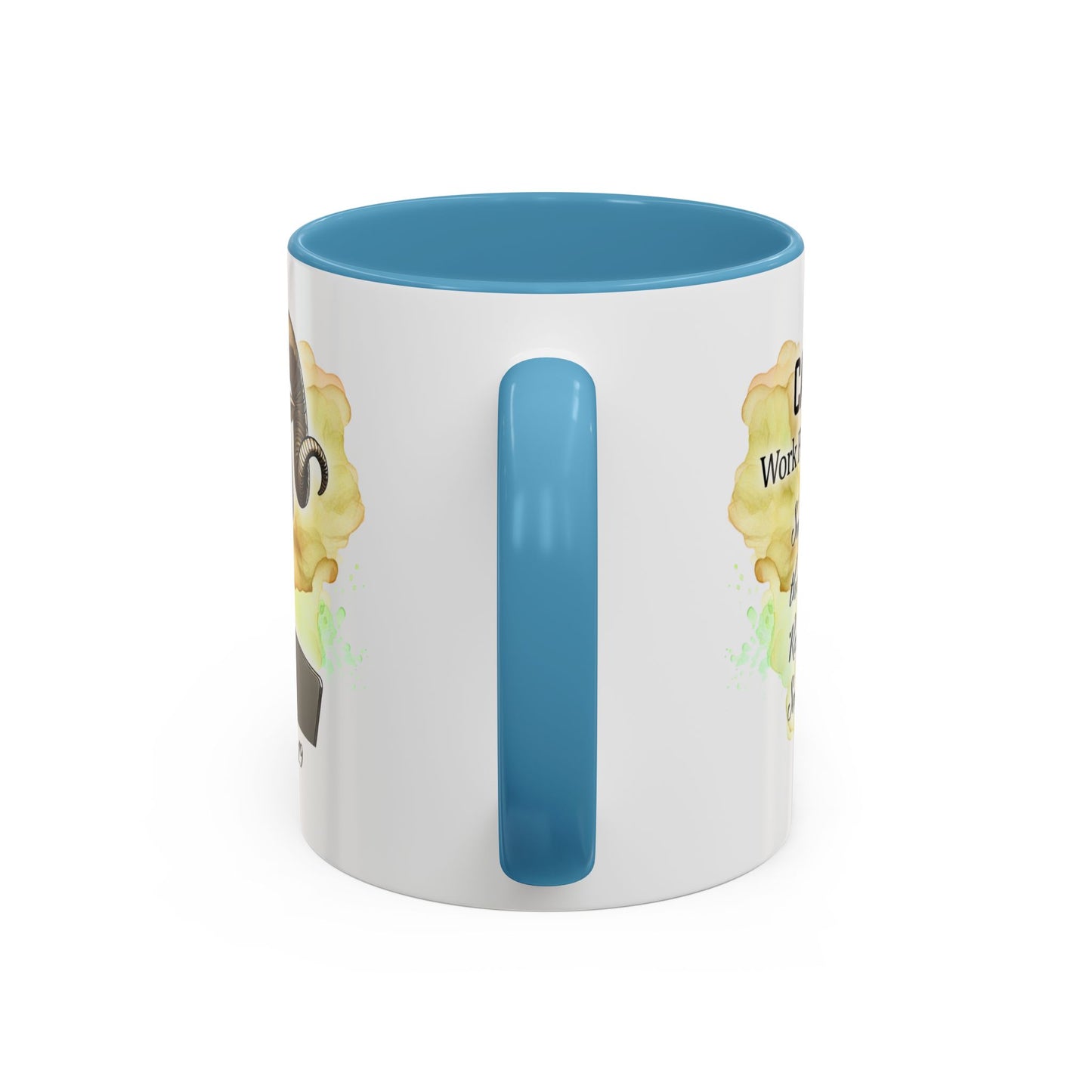 Aries Zodiac Coffee Mug — 'Dec 22 - Jan 19' Ram Girl Accent Mug