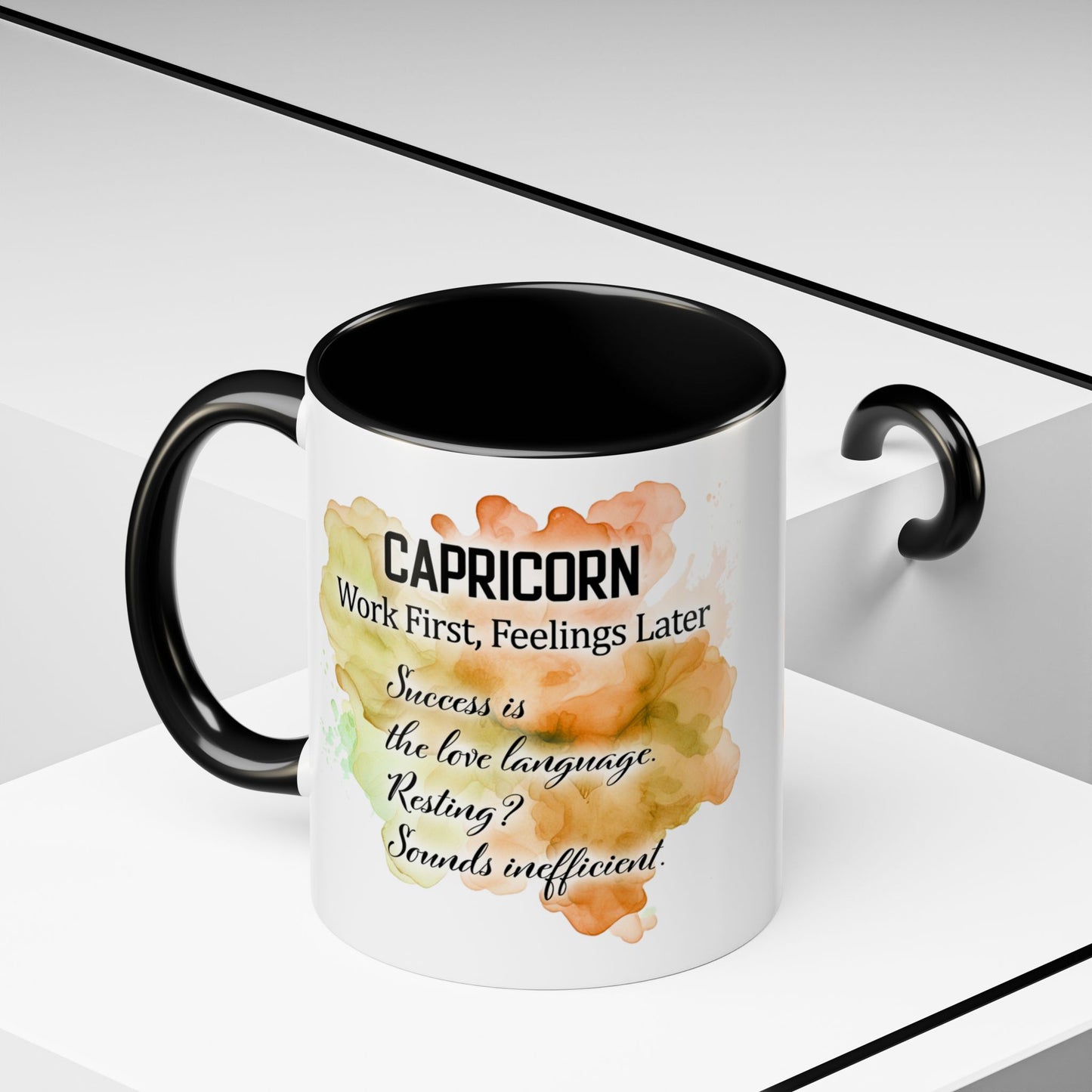 Aries Zodiac Coffee Mug — 'Dec 22 - Jan 19' Ram Girl Accent Mug