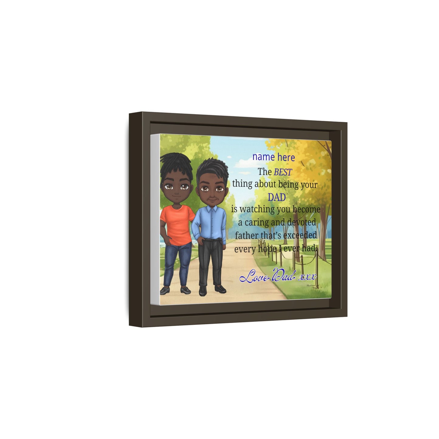 Framed Canvas Print — Personalized 'The Best Thing About Being Your Dad' Father's Day Art