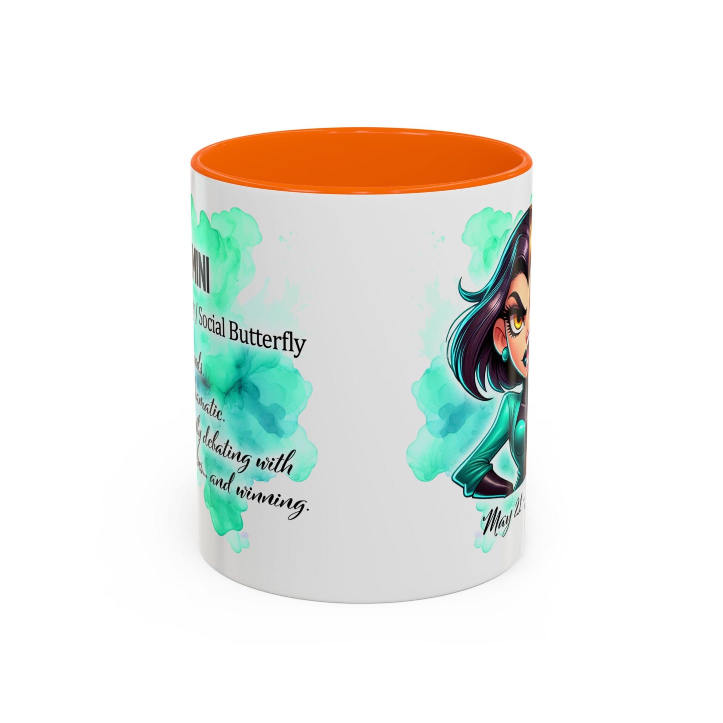 Gemini Zodiac Coffee Mug – May 21–June 20 Astrological Twin Design (Accent 11/15oz)