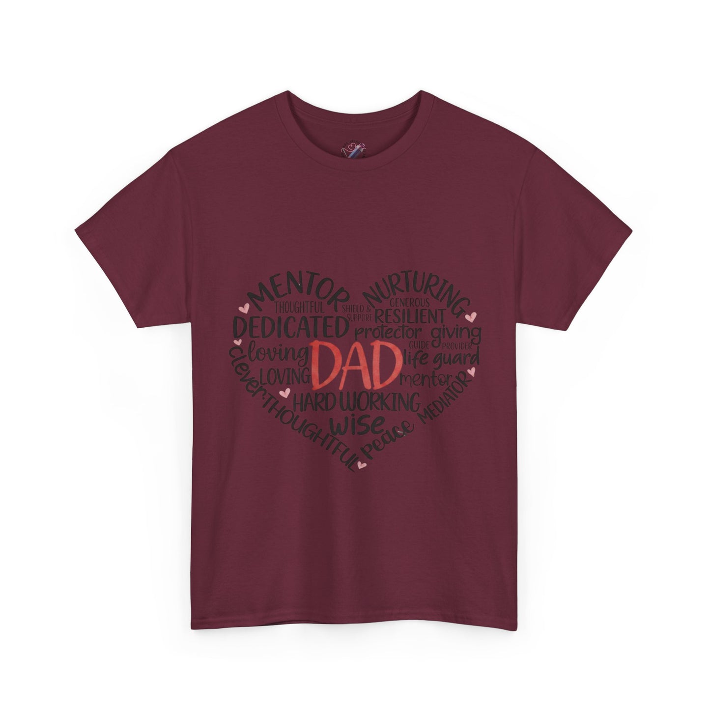 Dad Word Cloud Heart T-Shirt — Father’s Day Gift, Loving & Dedicated Dad Tee