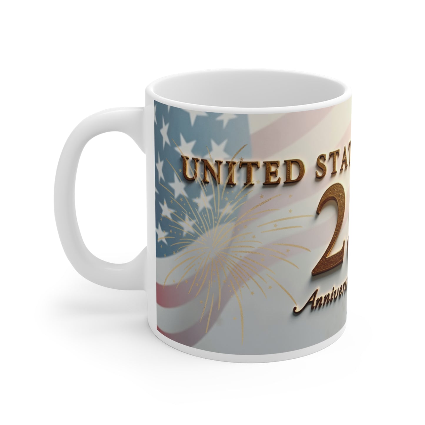250th Anniversary United States Flag Mug — Commemorative 1776–2026 Coffee Cup