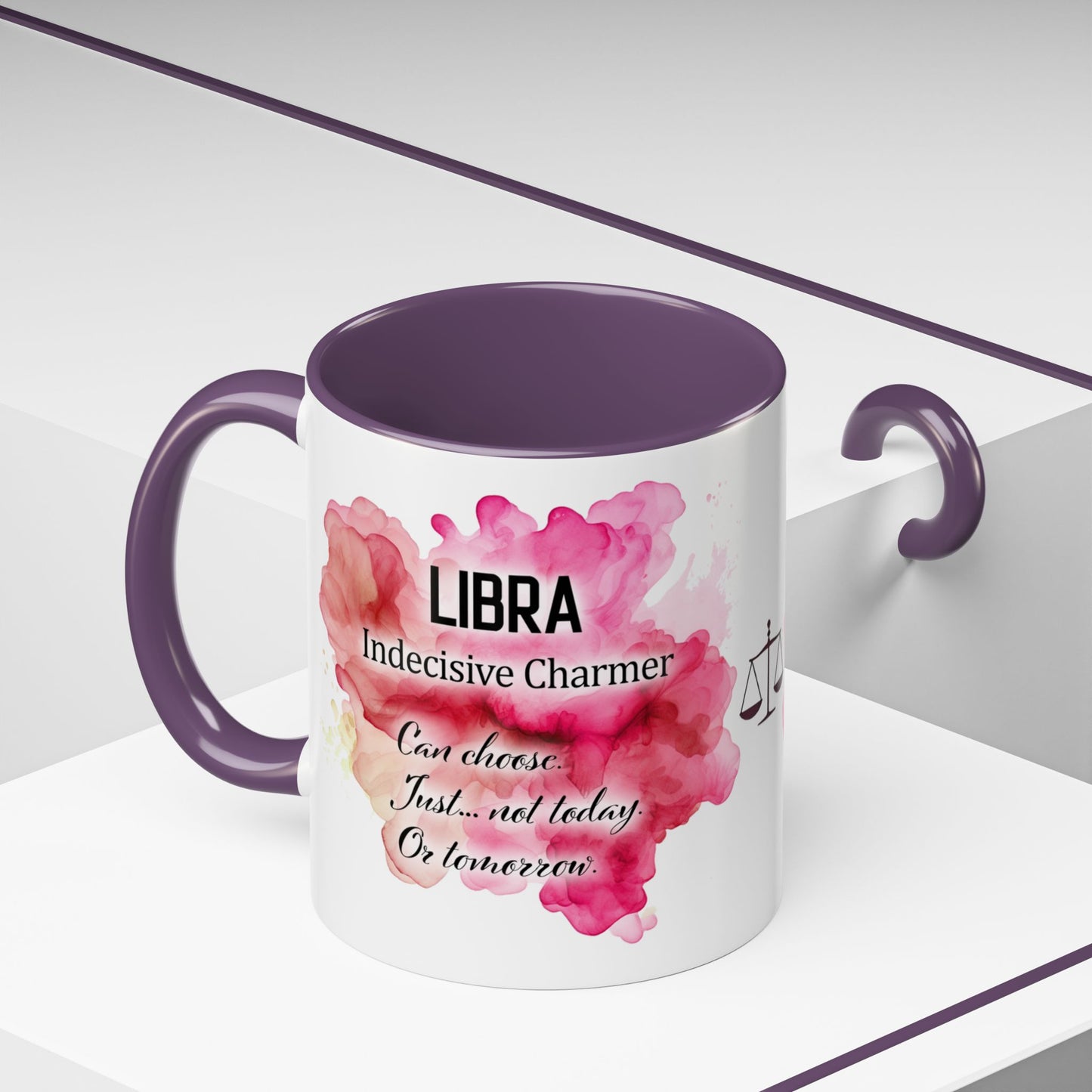 Libra Zodiac Coffee Mug — Elegant Libra Woman Design (Sept 23–Oct 22)