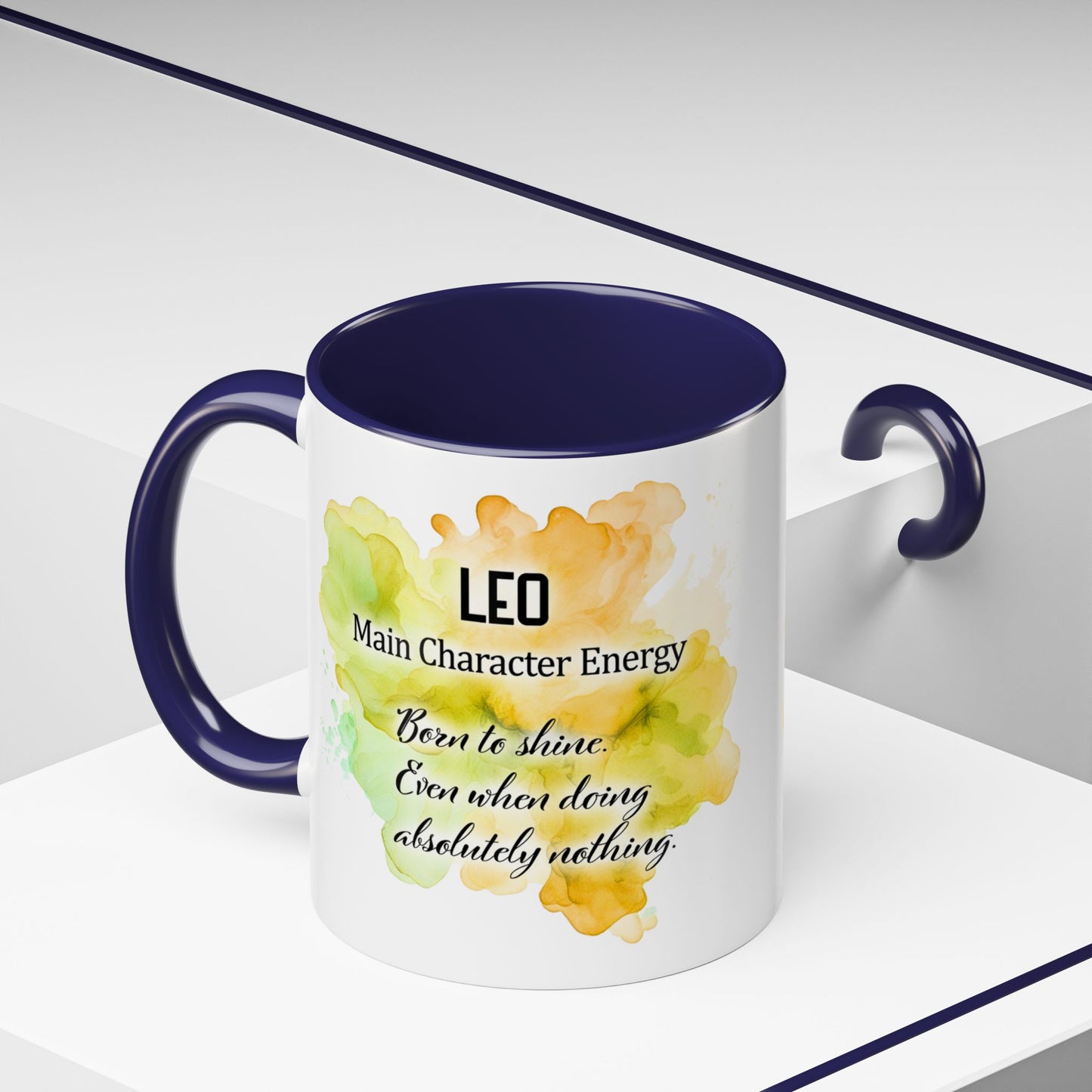 Leo Zodiac Coffee Mug — "I Am the Sun" Afro Woman Design (July 23–Aug 22)