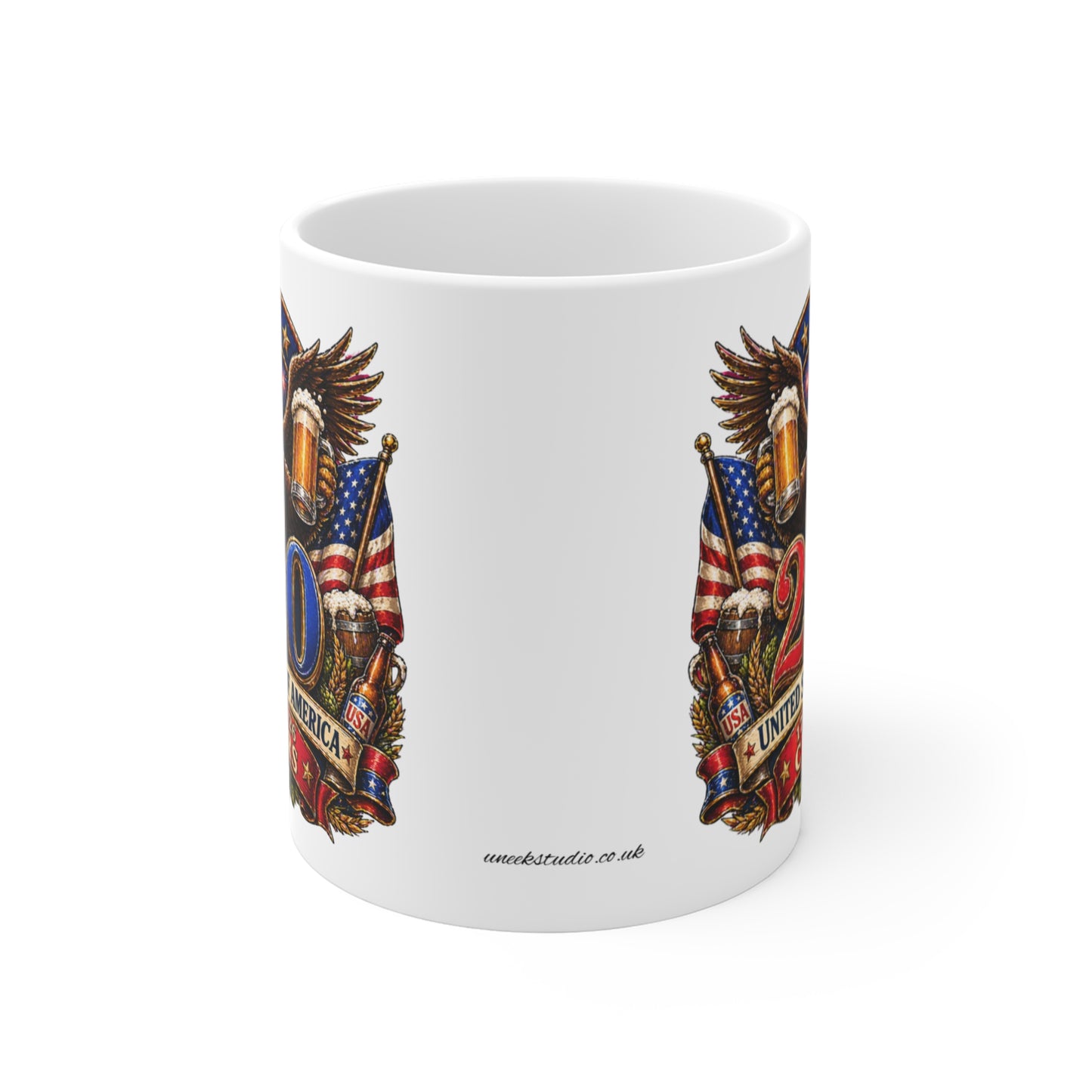 250th Anniversary Patriotic Mug — “25 Cheers” USA Eagle Beer Stein Design