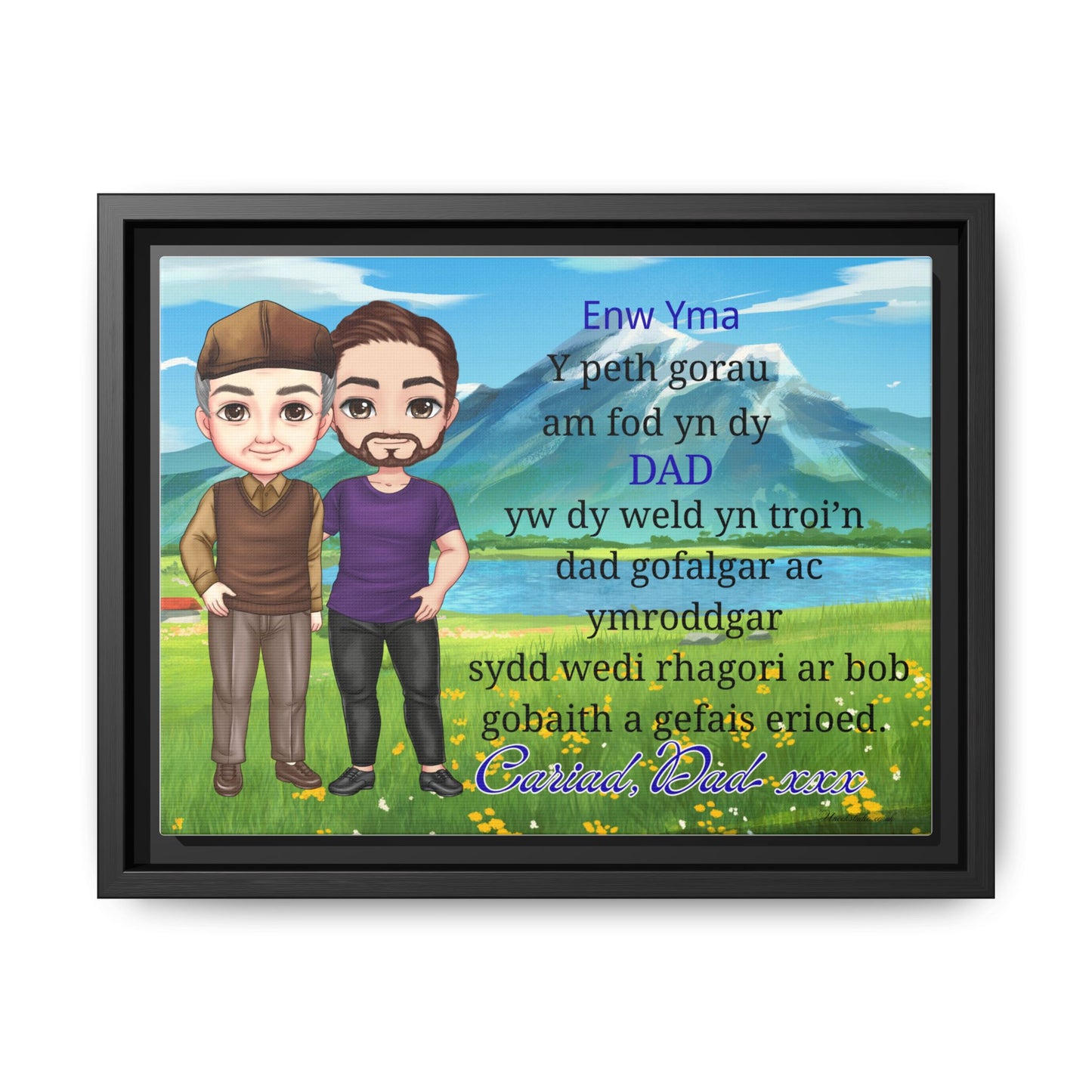 Personalised Welsh Father to Son Canvas | Gift for Son From Dad | Proud Father Welsh Wall Art