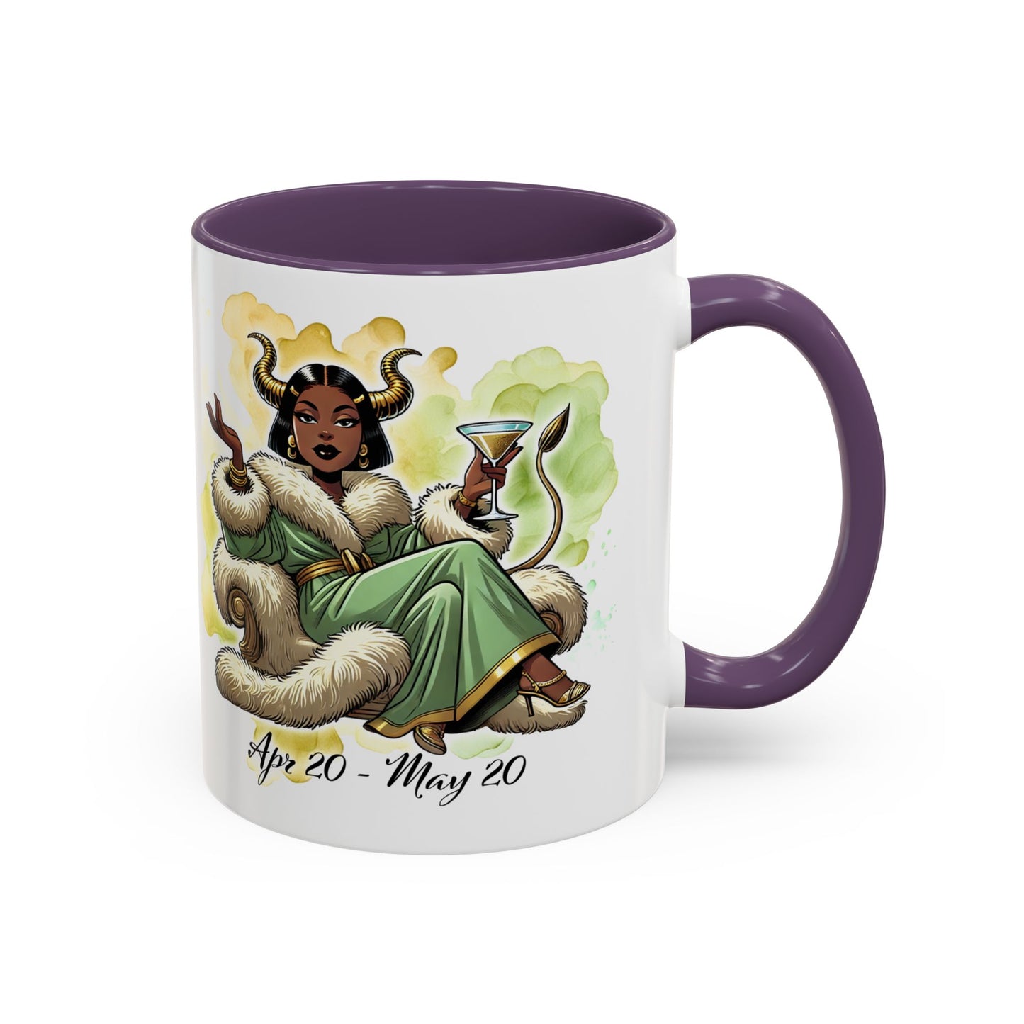 Taurus Coffee Mug — Zodiac Horoscope Mug with 'Apr 20 - May 20' Illustration