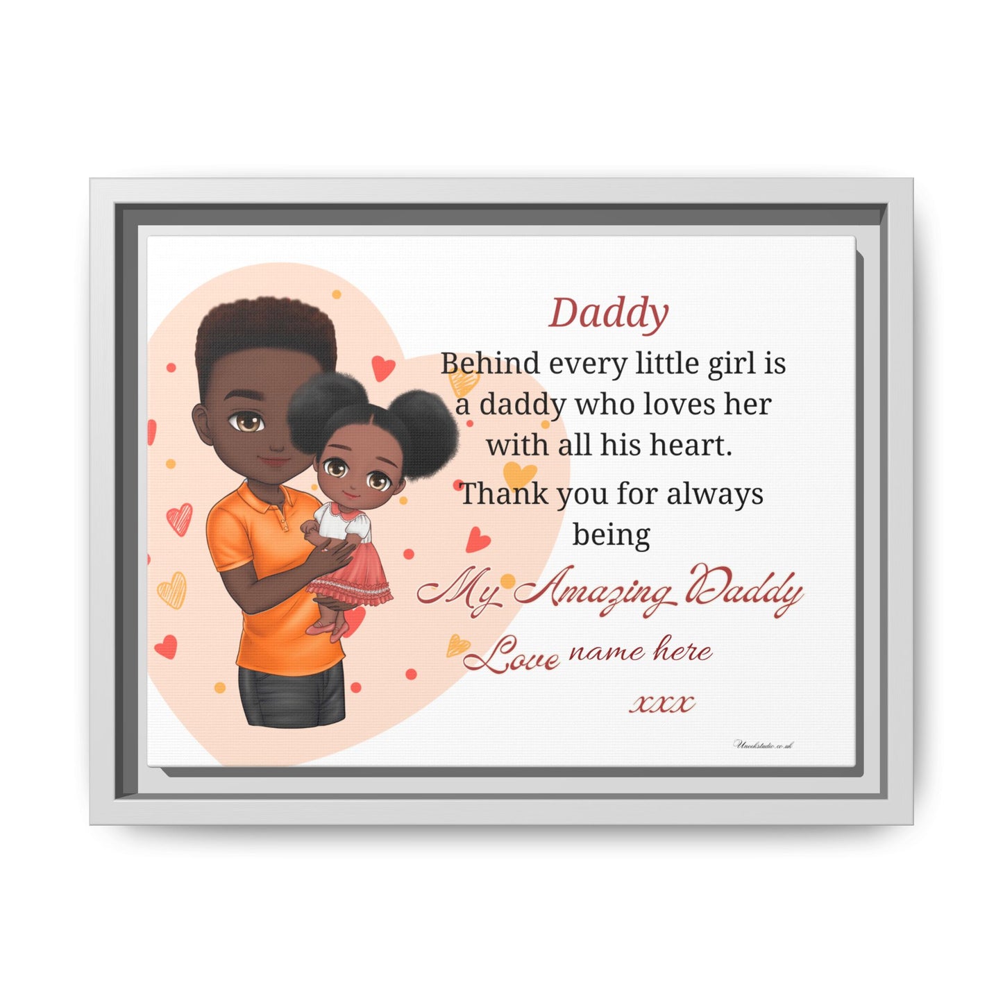 "Daddy, Behind Every Little Girl" Personalized Father’s Day Gift - Framed Canvas Print