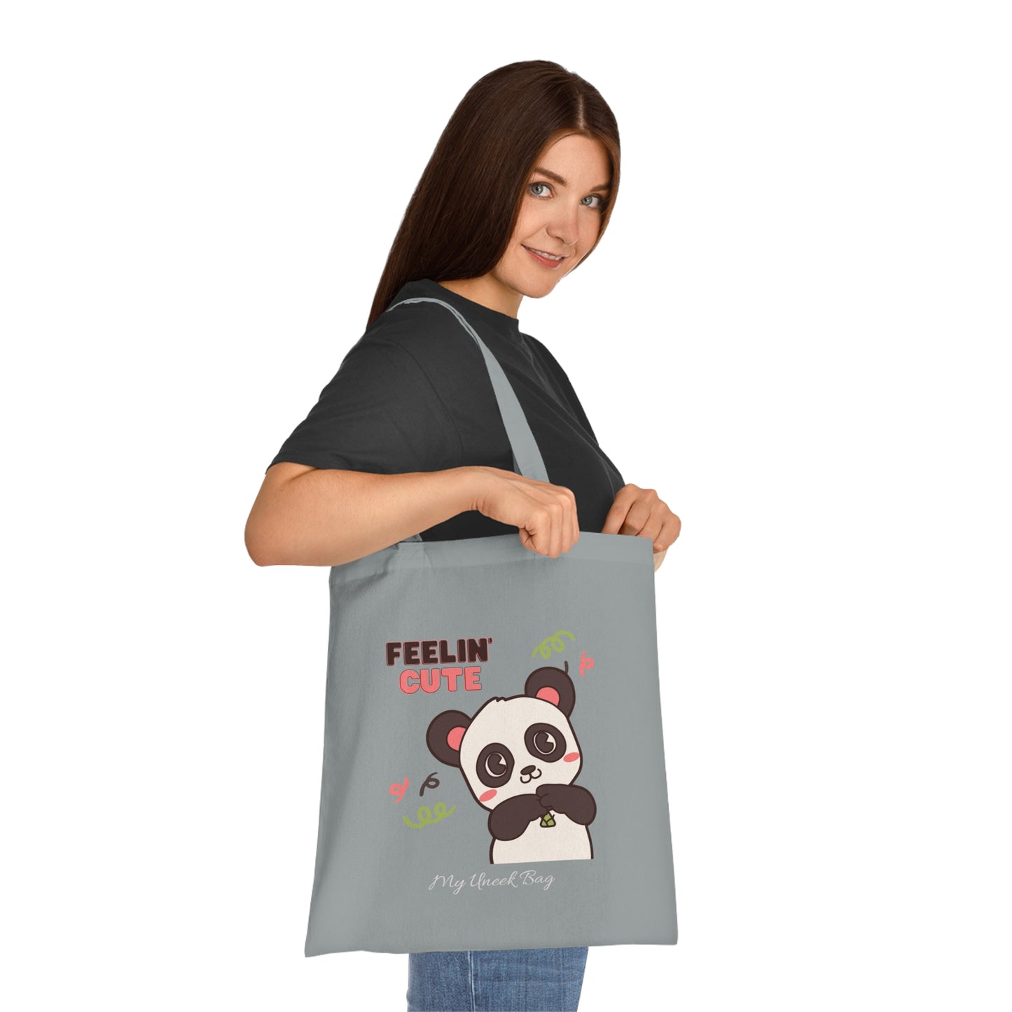 Feelin' Cute Panda Cotton Tote Bag