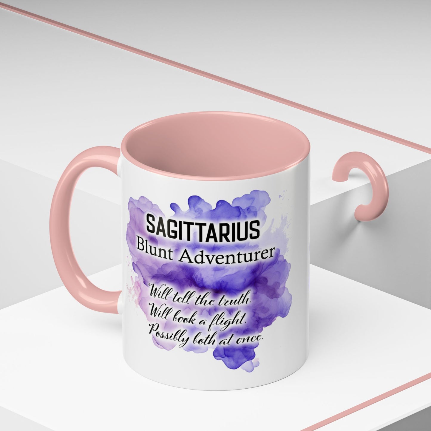 Sagittarius Zodiac Coffee Mug — Archer Girl Illustration, Nov 22–Dec 21