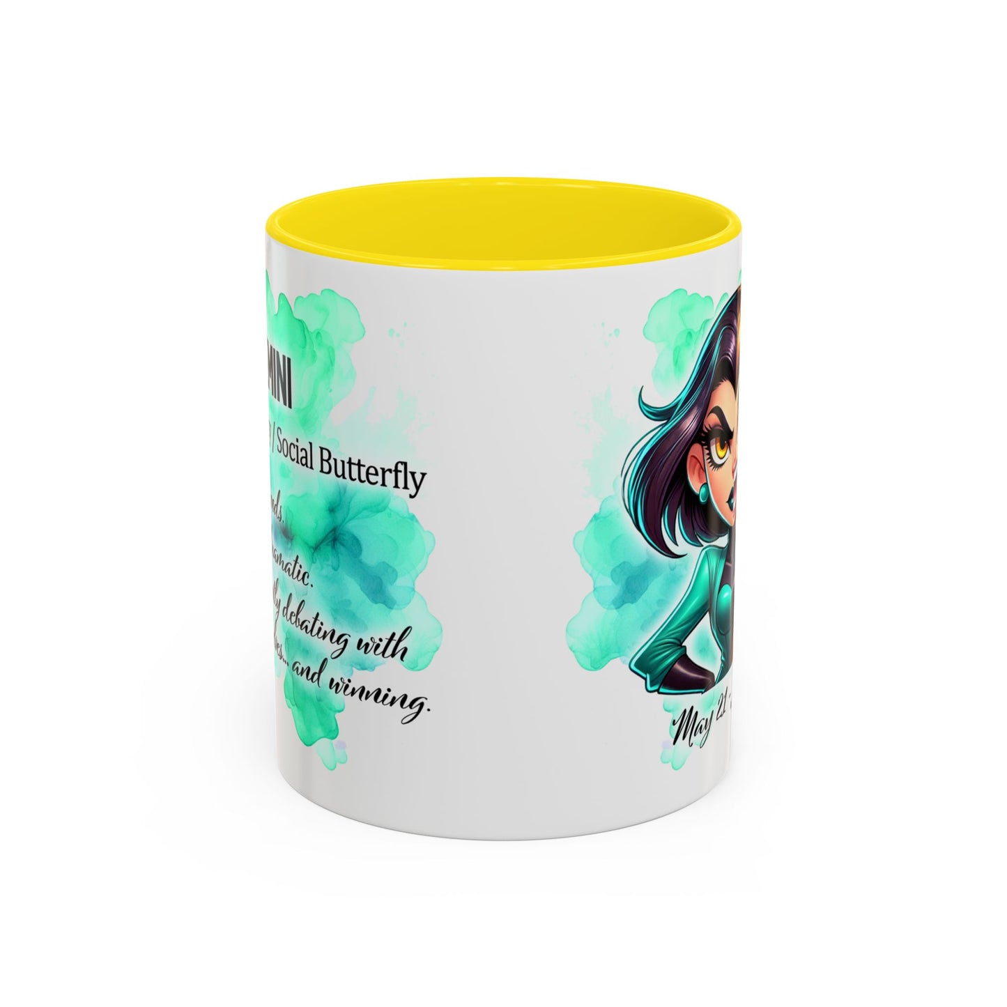 Gemini Zodiac Coffee Mug – May 21–June 20 Astrological Twin Design (Accent 11/15oz)
