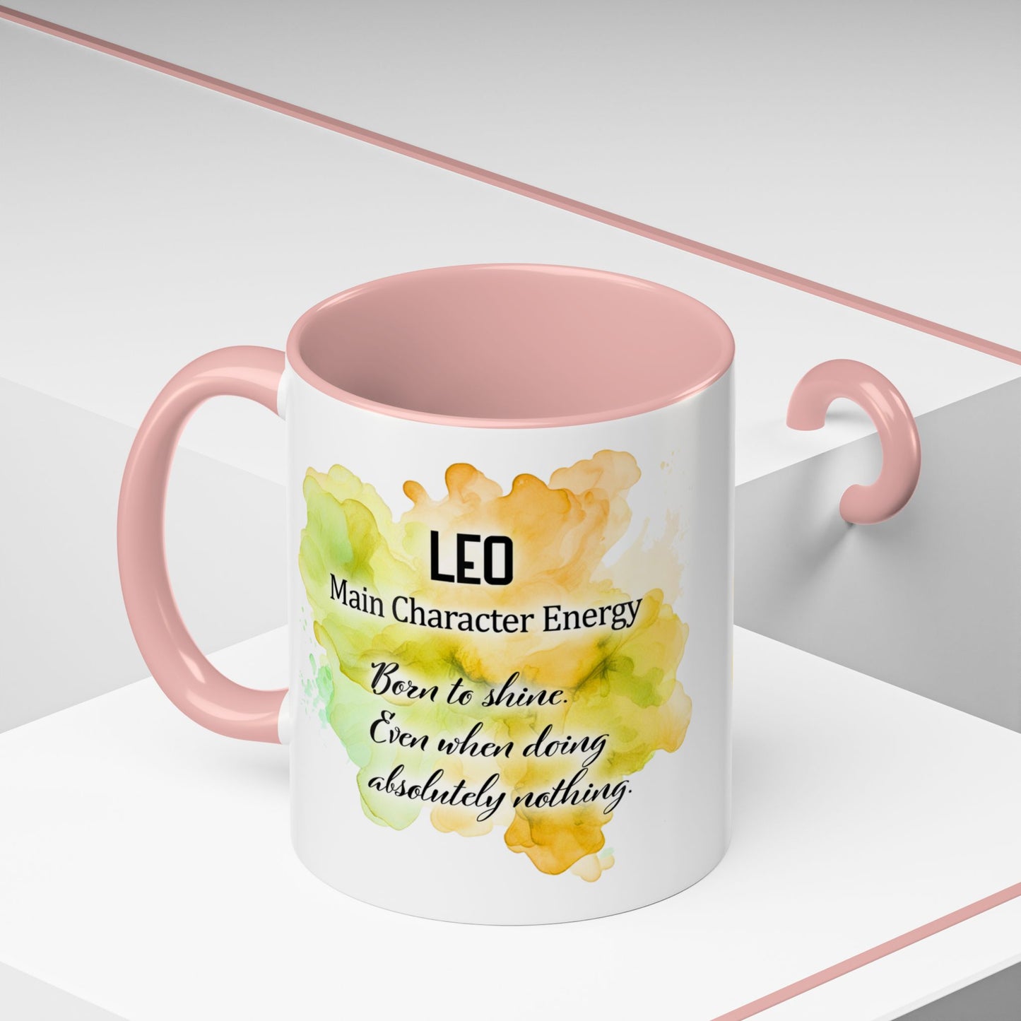 Leo Zodiac Coffee Mug — "I Am the Sun" Afro Woman Design (July 23–Aug 22)