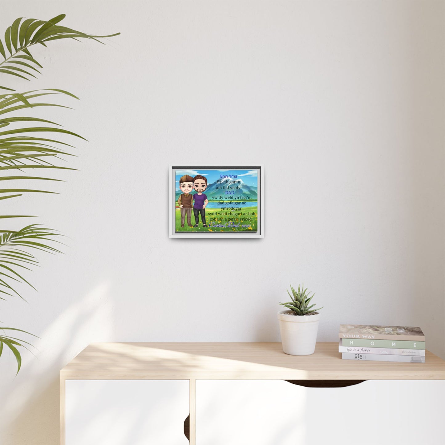 Personalised Welsh Father to Son Canvas | Gift for Son From Dad | Proud Father Welsh Wall Art