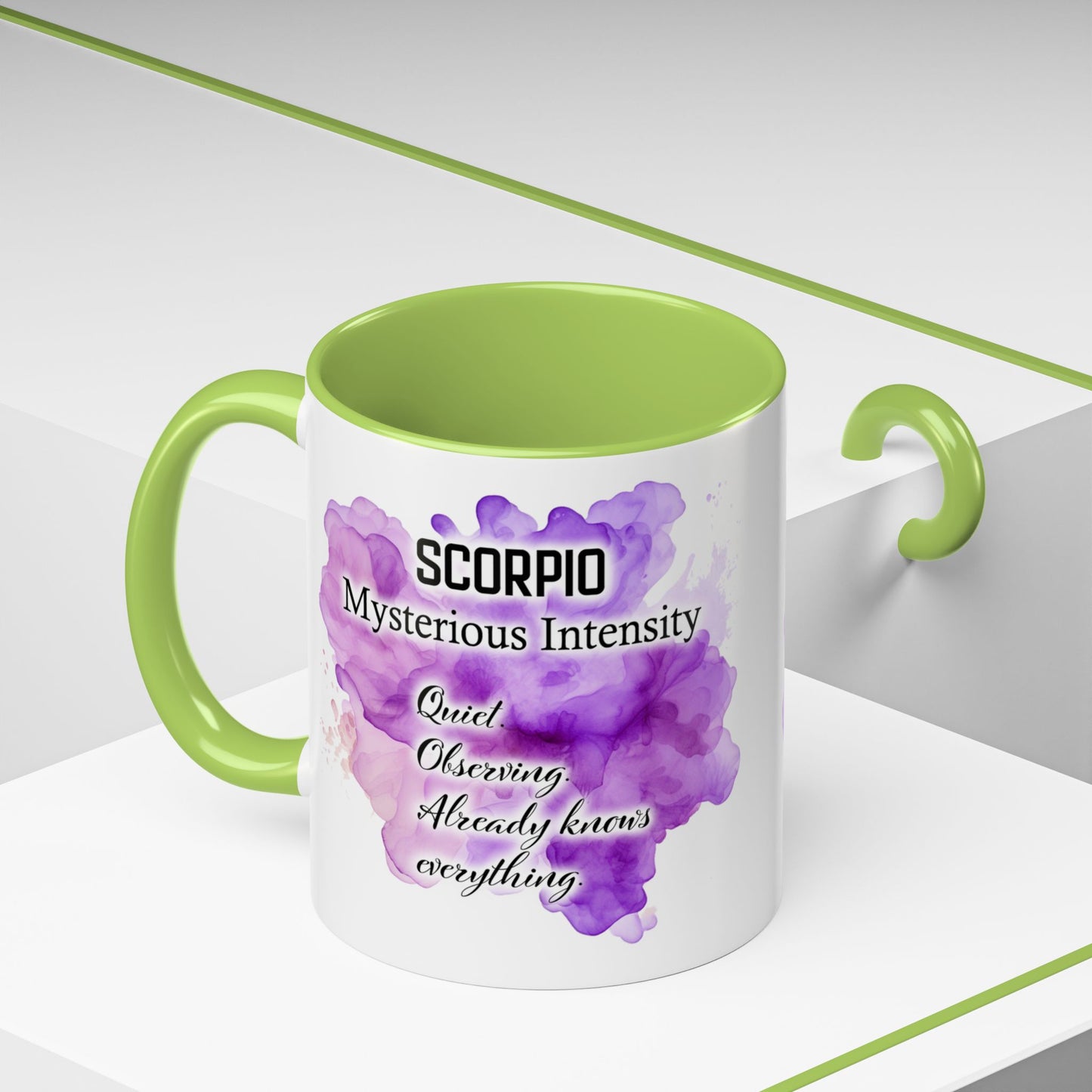 Scorpio Accent Coffee Mug — Zodiac Scorpio Girl Design (Oct 23–Nov 21)