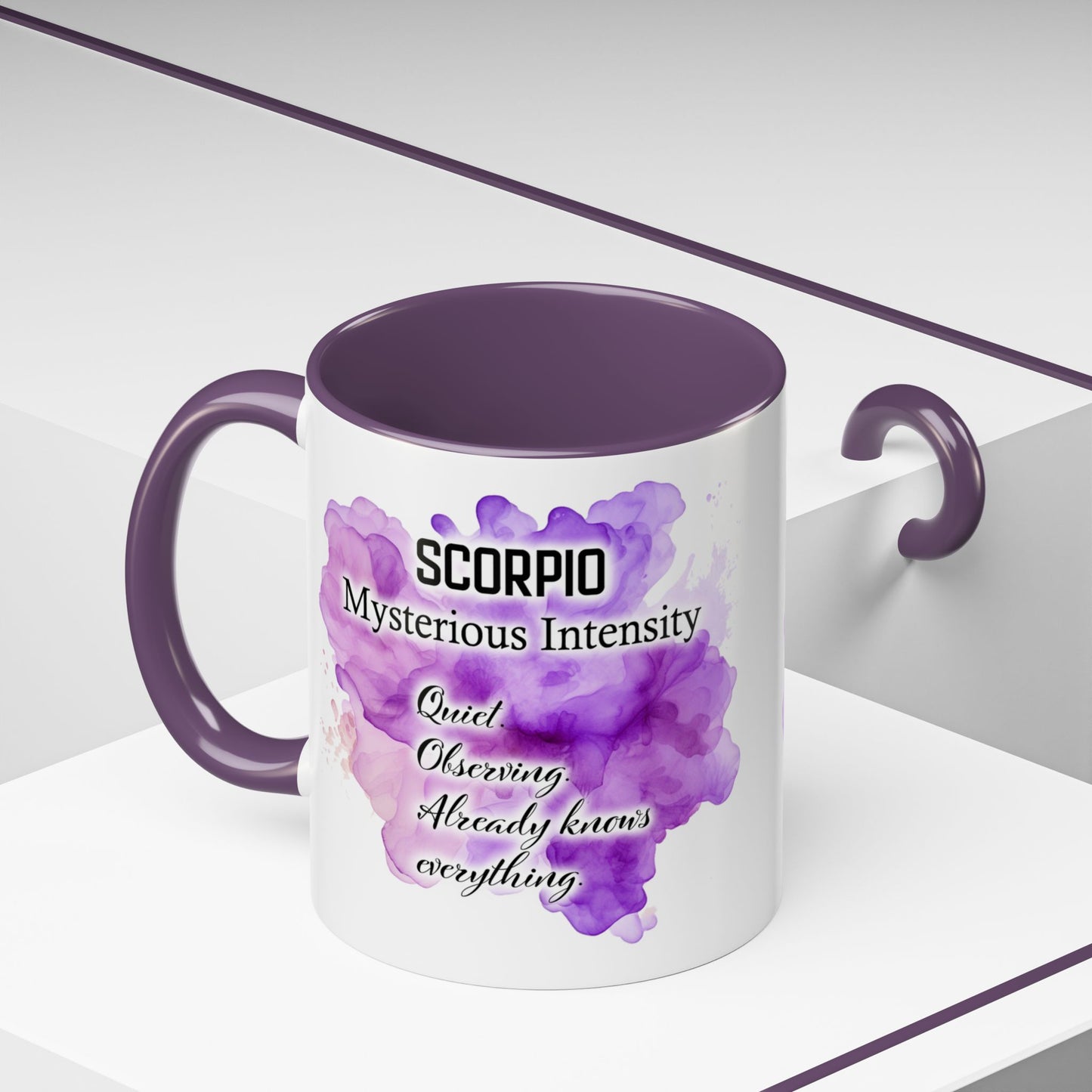 Scorpio Accent Coffee Mug — Zodiac Scorpio Girl Design (Oct 23–Nov 21)