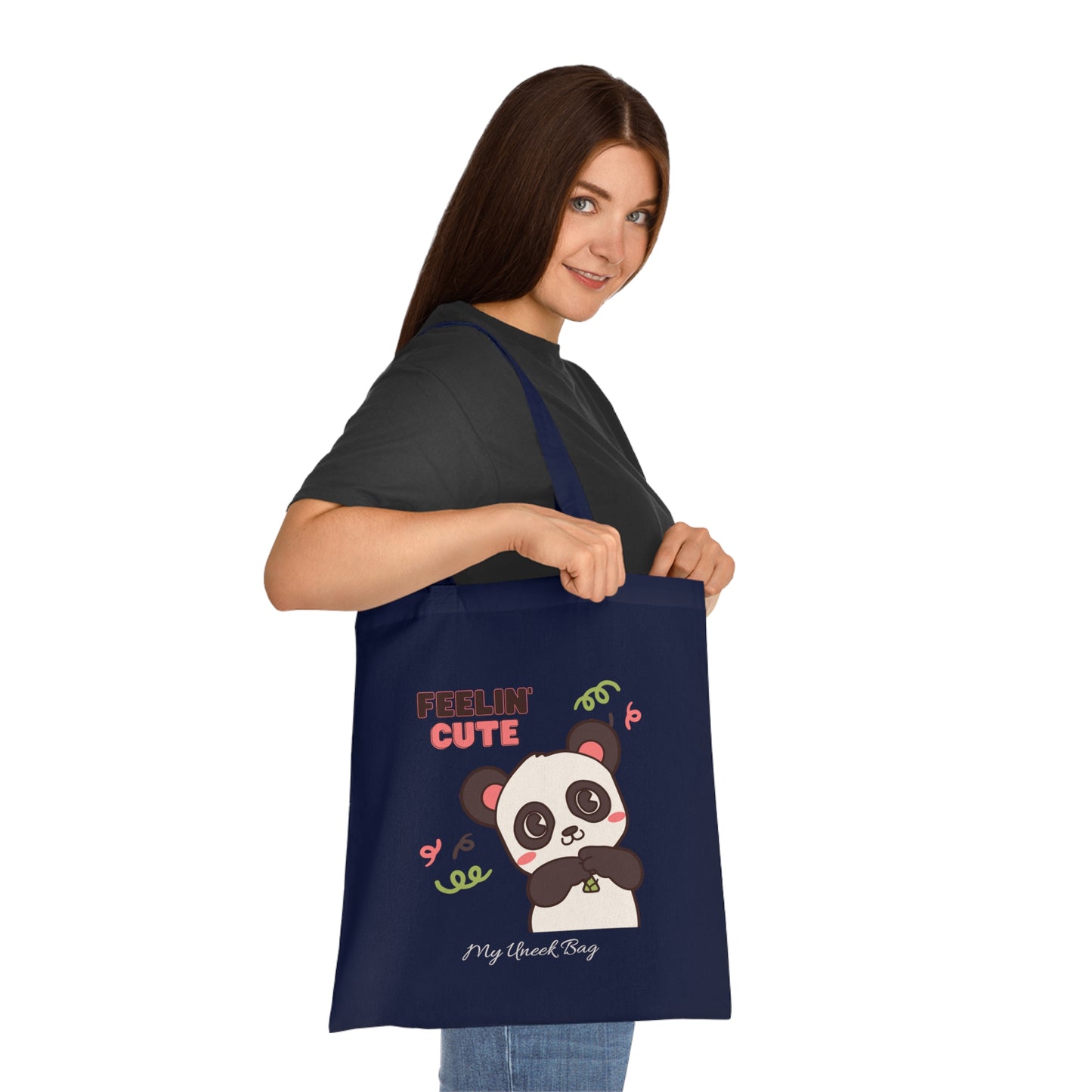 Feelin' Cute Panda Cotton Tote Bag