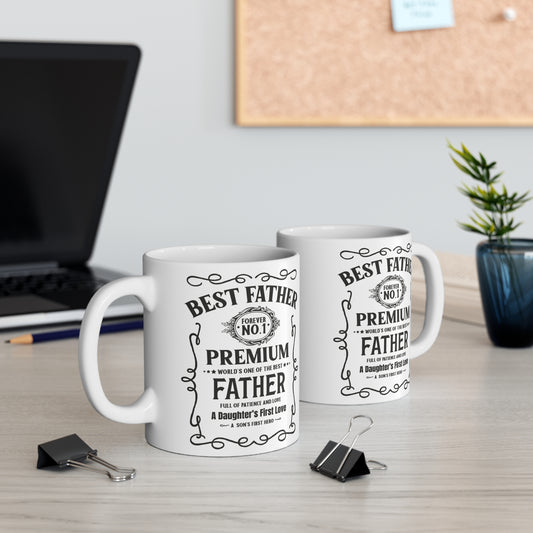 Best Father Premium Mug — "Forever No.1" Dad Coffee Cup (Father's Day Gift)