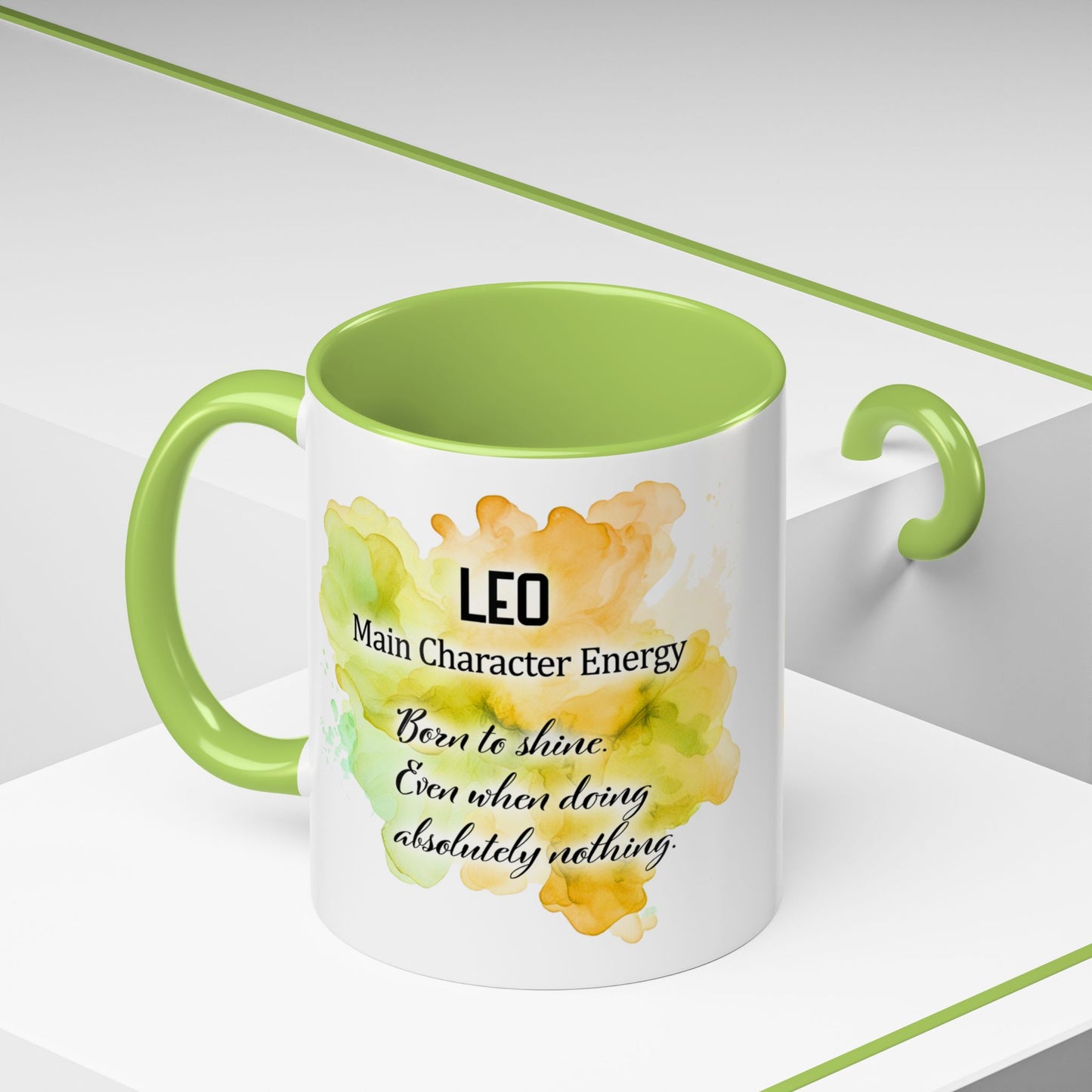 Leo Zodiac Coffee Mug — "I Am the Sun" Afro Woman Design (July 23–Aug 22)