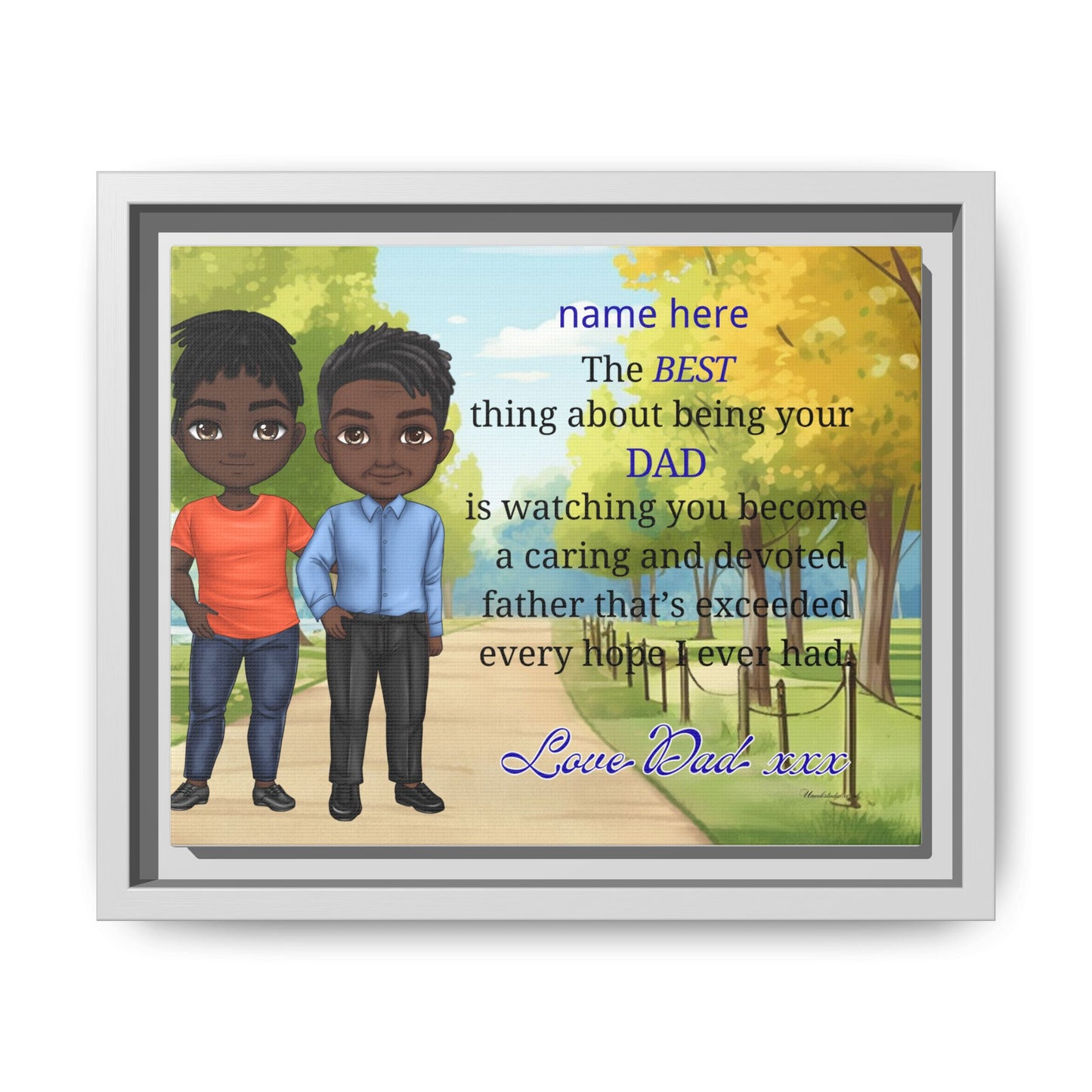 Framed Canvas Print — Personalized 'The Best Thing About Being Your Dad' Father's Day Art