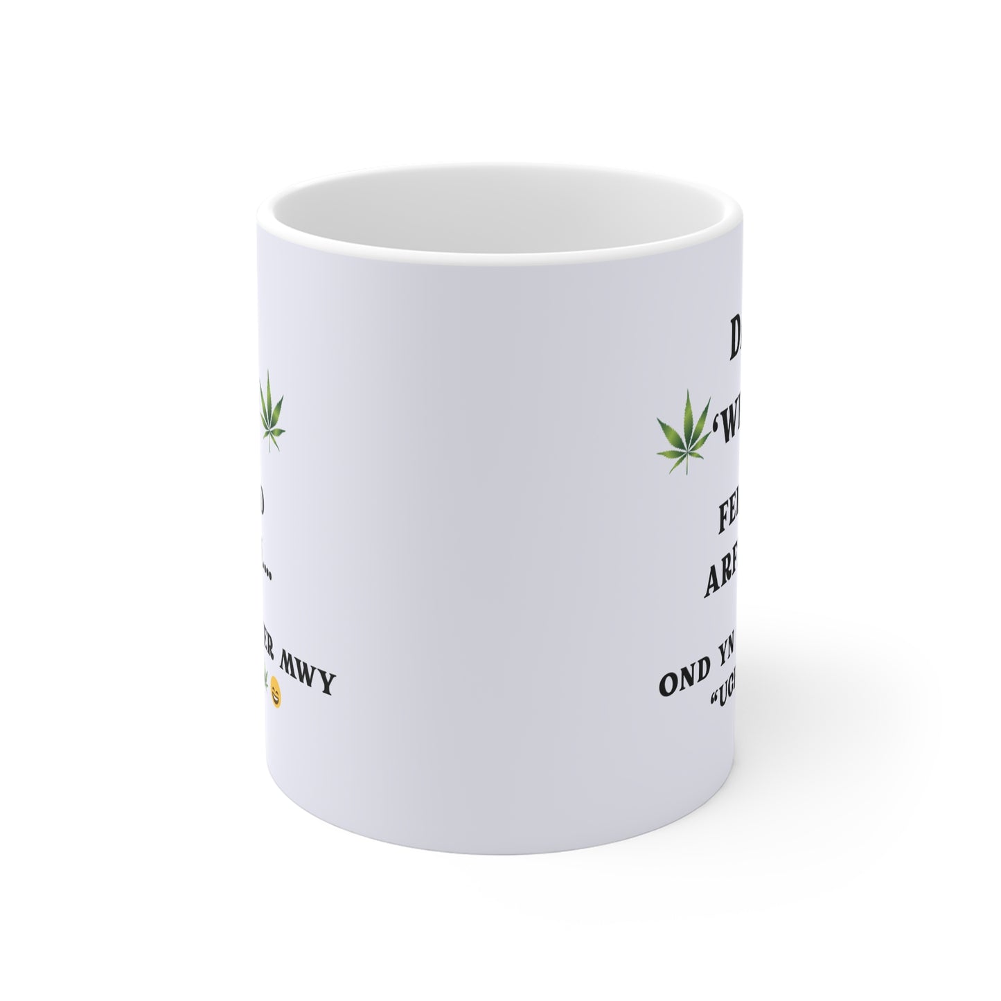 Cwpan Coffi Sul y Tadau Cymraeg Doniol â Thema Canabis — Dad 'Weed' Mug