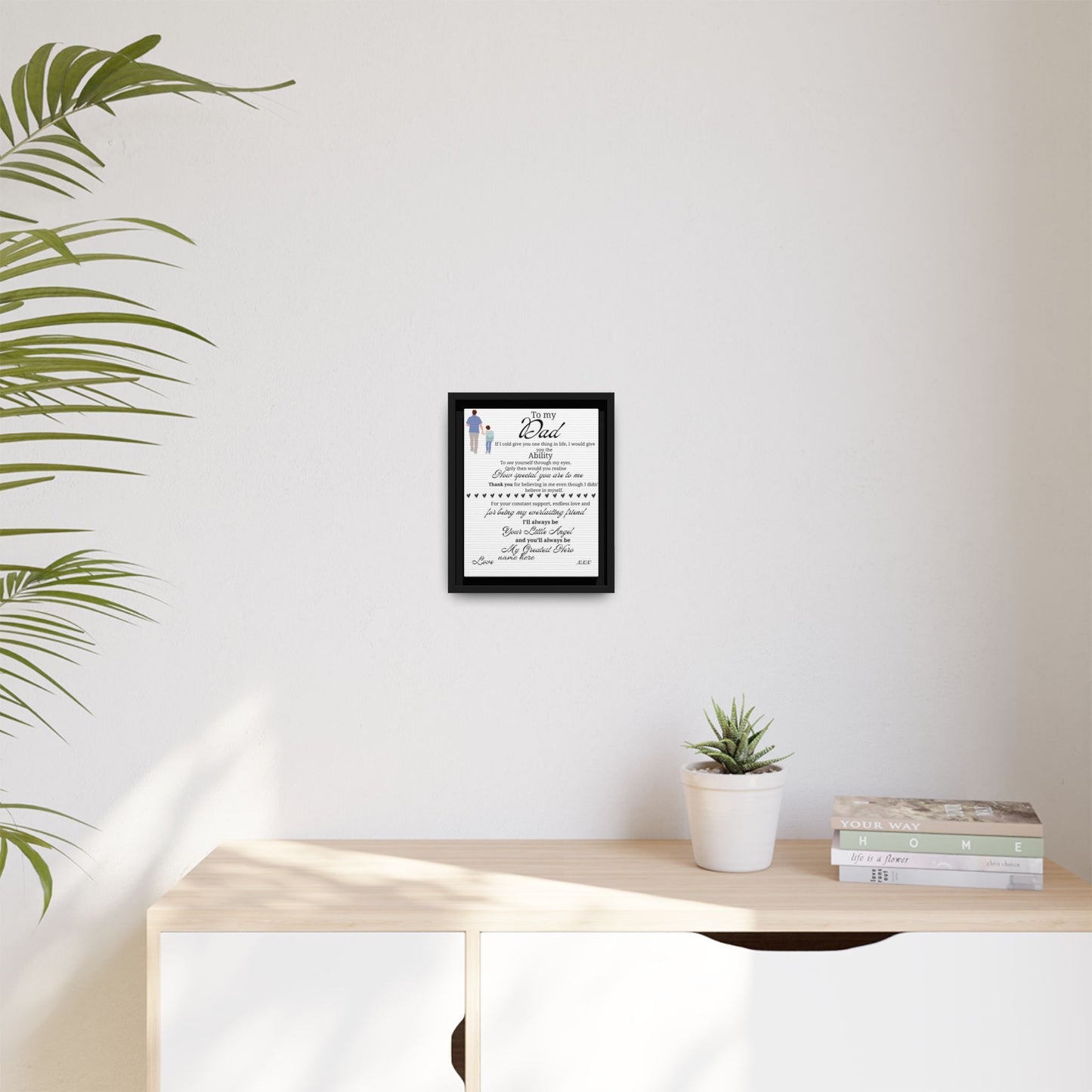 Framed Canvas Print — "To My Dad" Sentimental Poem, Personalized Gift