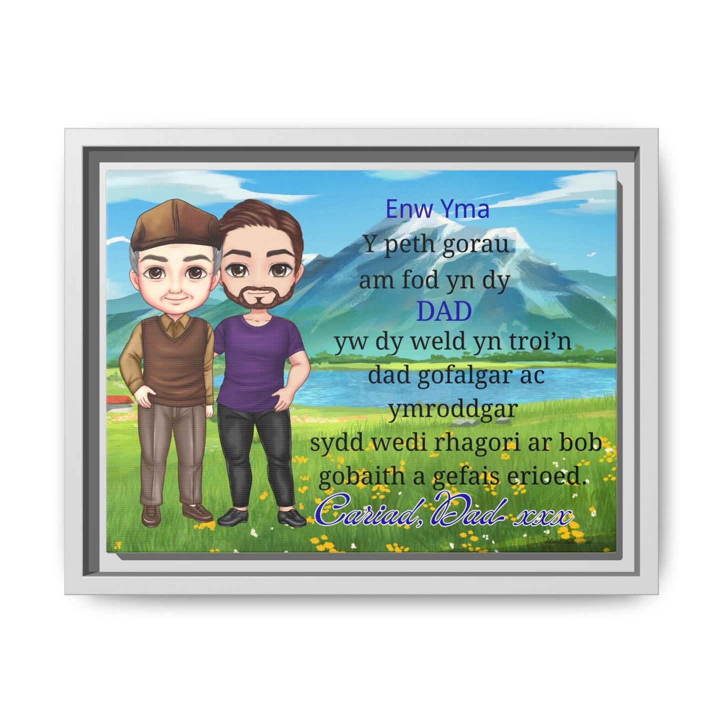 Personalised Welsh Father to Son Canvas | Gift for Son From Dad | Proud Father Welsh Wall Art