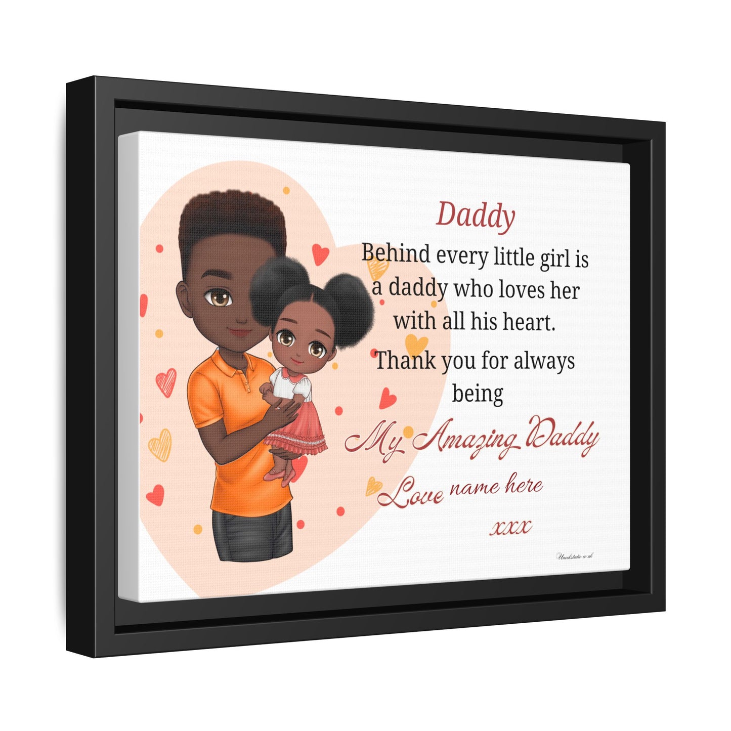 "Daddy, Behind Every Little Girl" Personalized Father’s Day Gift - Framed Canvas Print