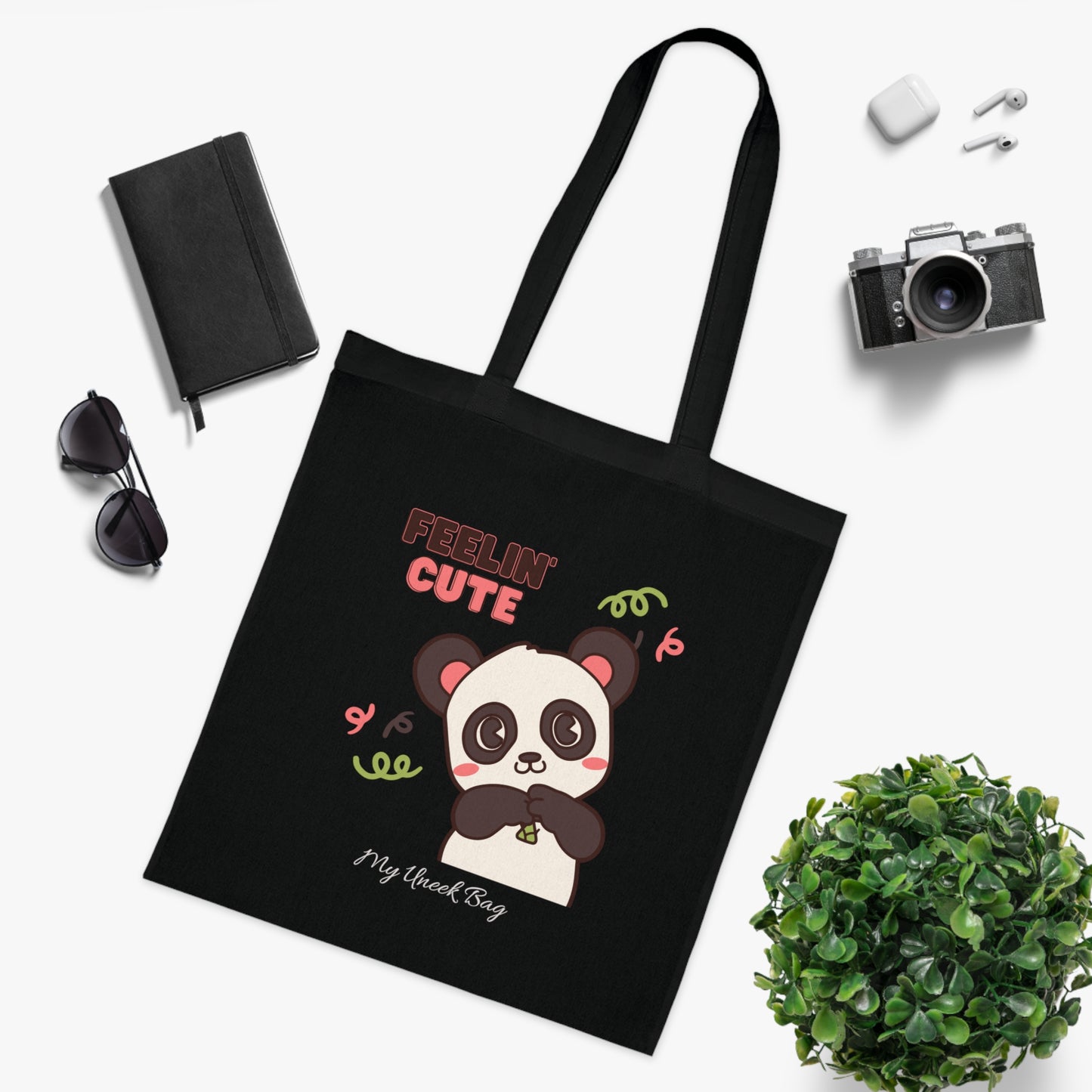 Feelin' Cute Panda Cotton Tote Bag