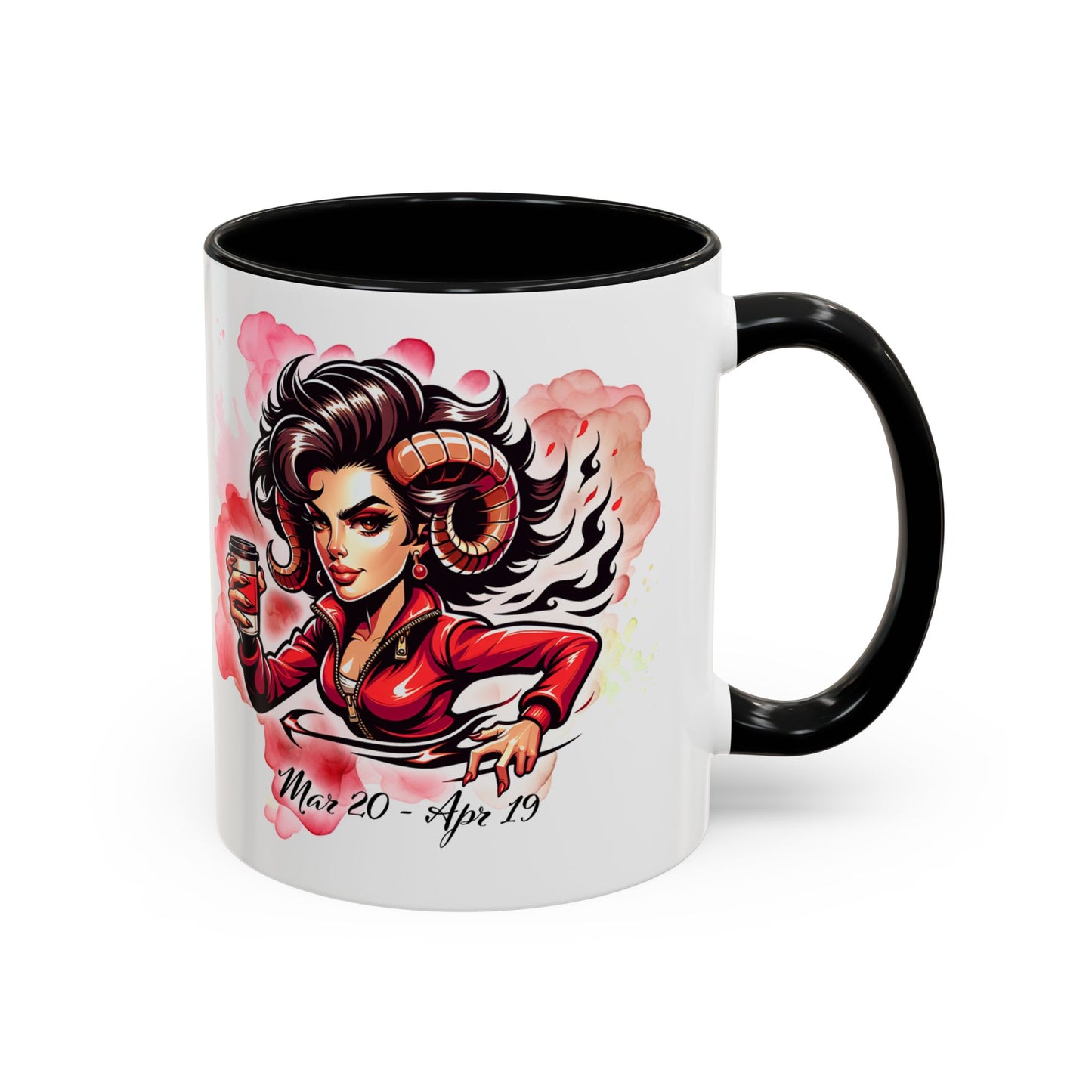 Aries Zodiac Coffee Mug — Fiery Horoscope Design (Mar 20–Apr 19)