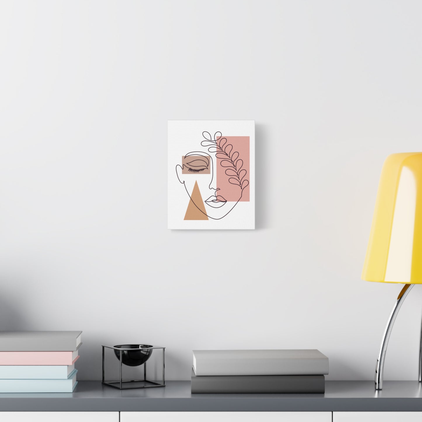 Abstract Face Canvas Art, Modern Home Decor, Minimalist Wall Print, Boho Aesthetic, Gift for Art Lovers, Living Room Decoration