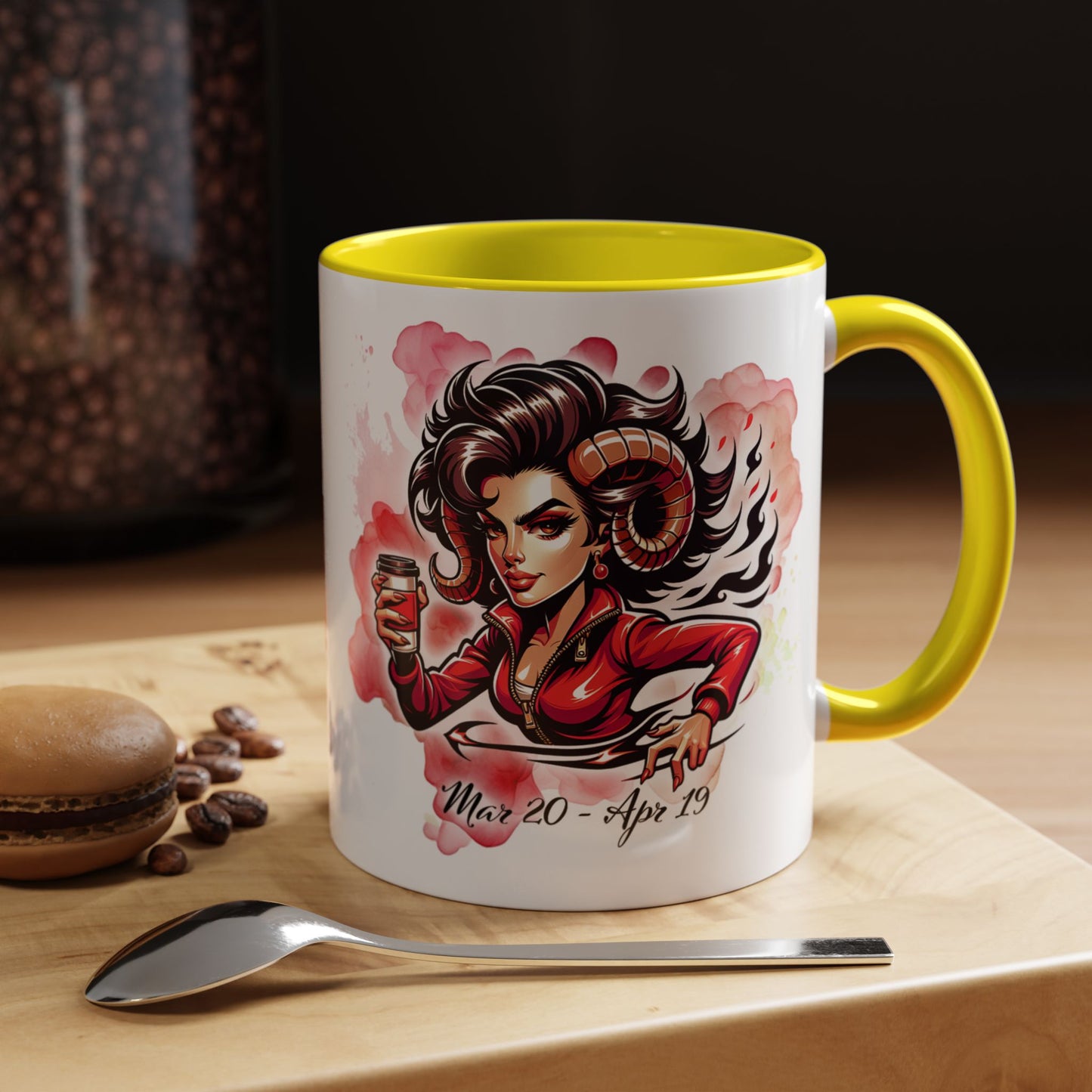 Aries Zodiac Coffee Mug — Fiery Horoscope Design (Mar 20–Apr 19)