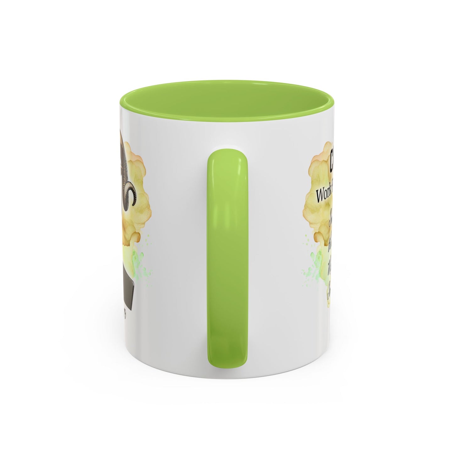 Aries Zodiac Coffee Mug — 'Dec 22 - Jan 19' Ram Girl Accent Mug