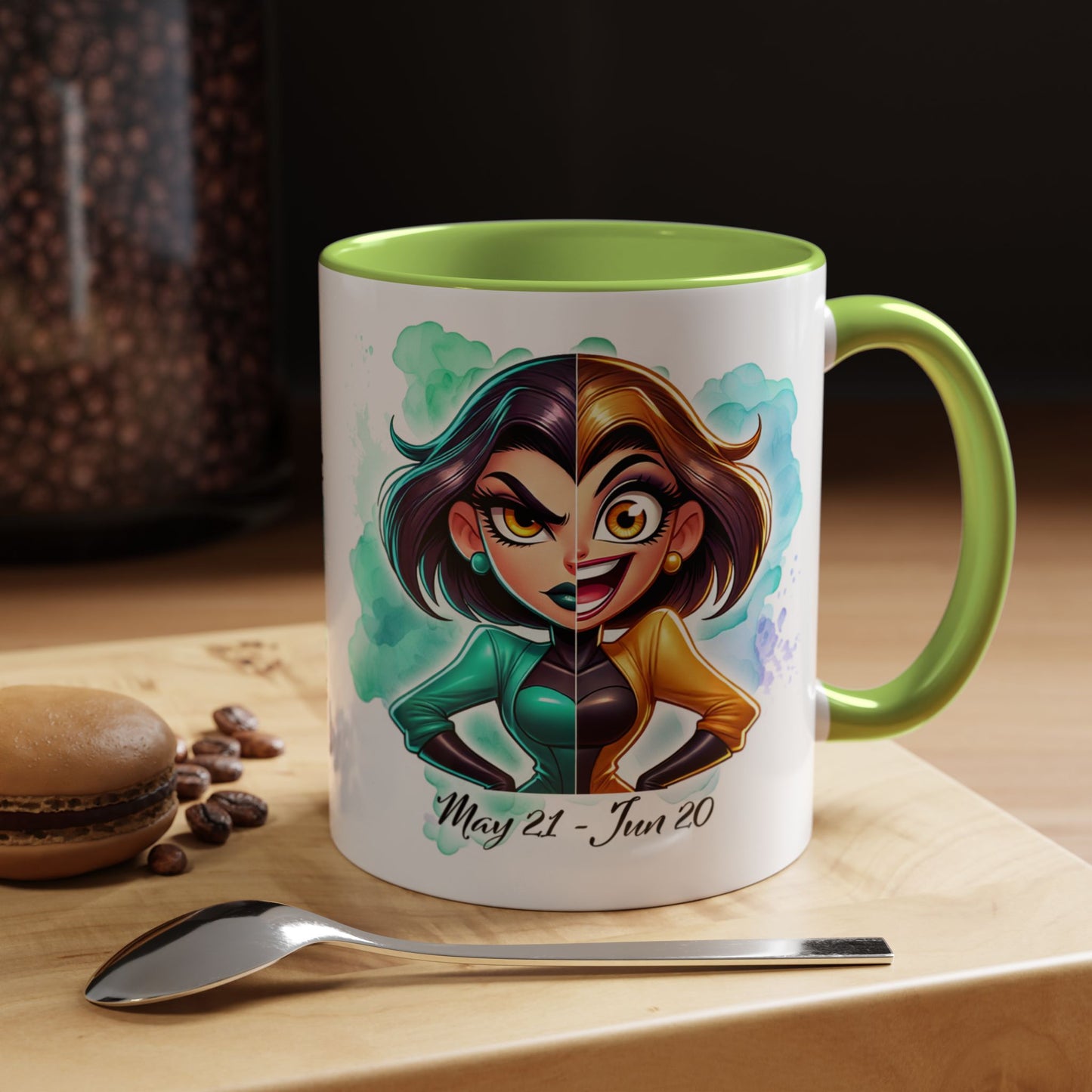 Gemini Zodiac Coffee Mug – May 21–June 20 Astrological Twin Design (Accent 11/15oz)