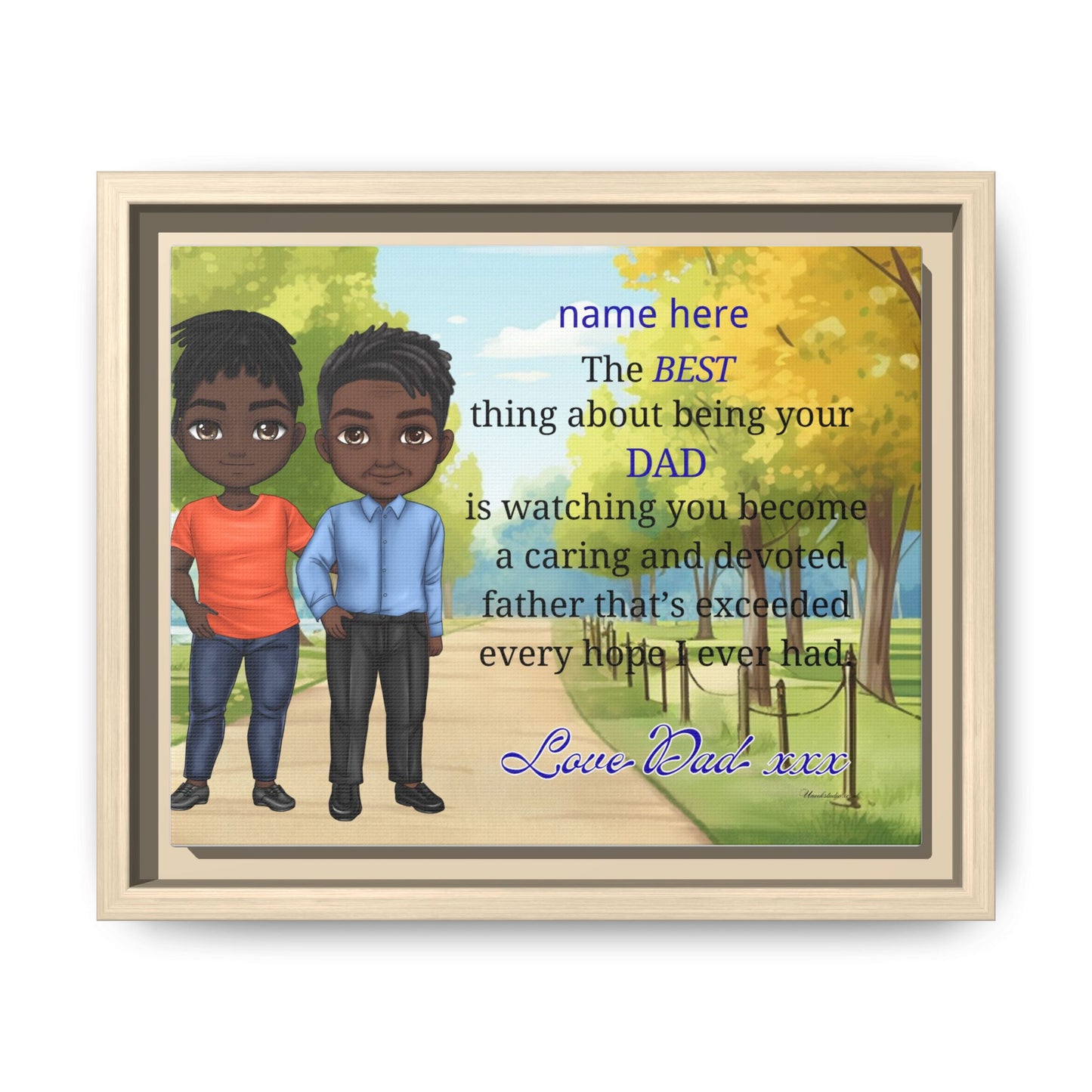 Framed Canvas Print — Personalized 'The Best Thing About Being Your Dad' Father's Day Art
